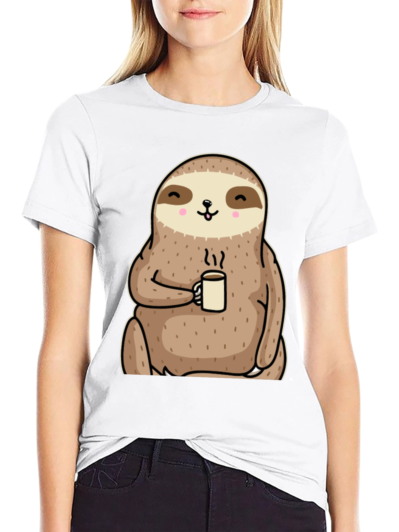 Sloth Coffee Graphic Tee - Relaxed Comfort