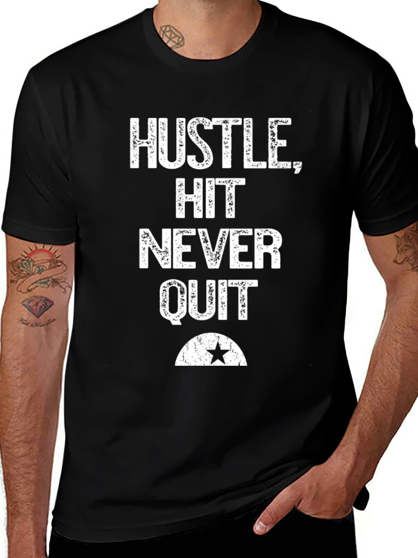 Hustle Hit Never Quit Graphic Tee