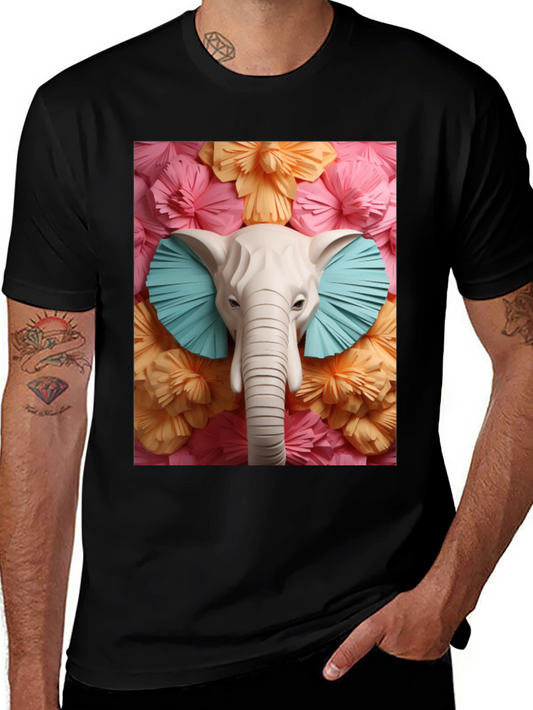 Elephant Floral Tee - Unique Graphic Print T-Shirt