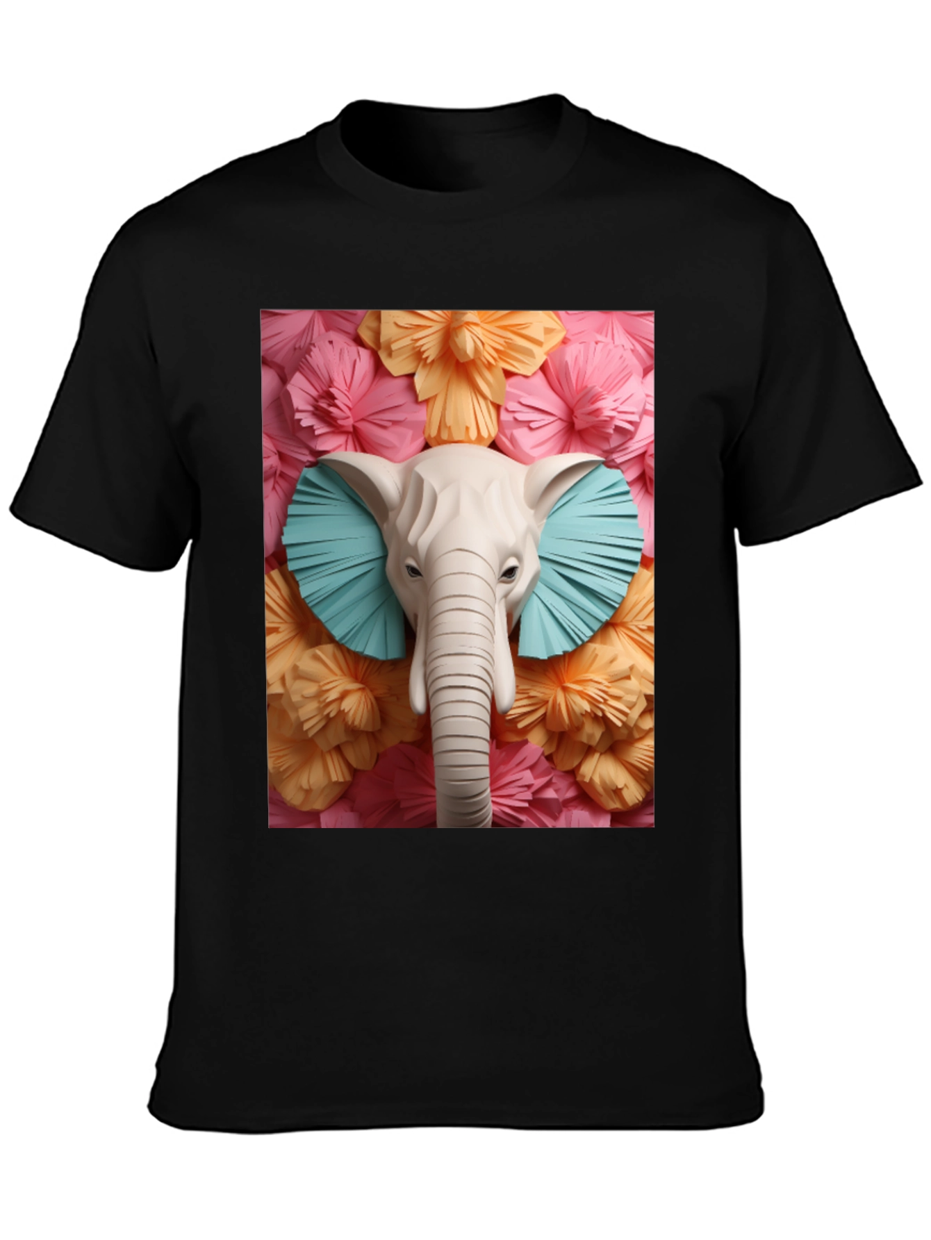 Elephant Floral Tee - Unique Graphic Print T-Shirt