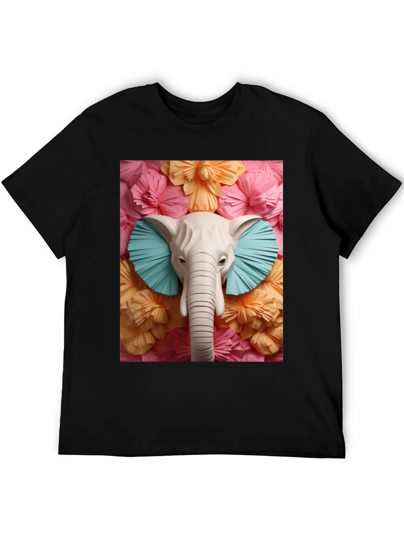 Elephant Floral Tee - Unique Graphic Print T-Shirt