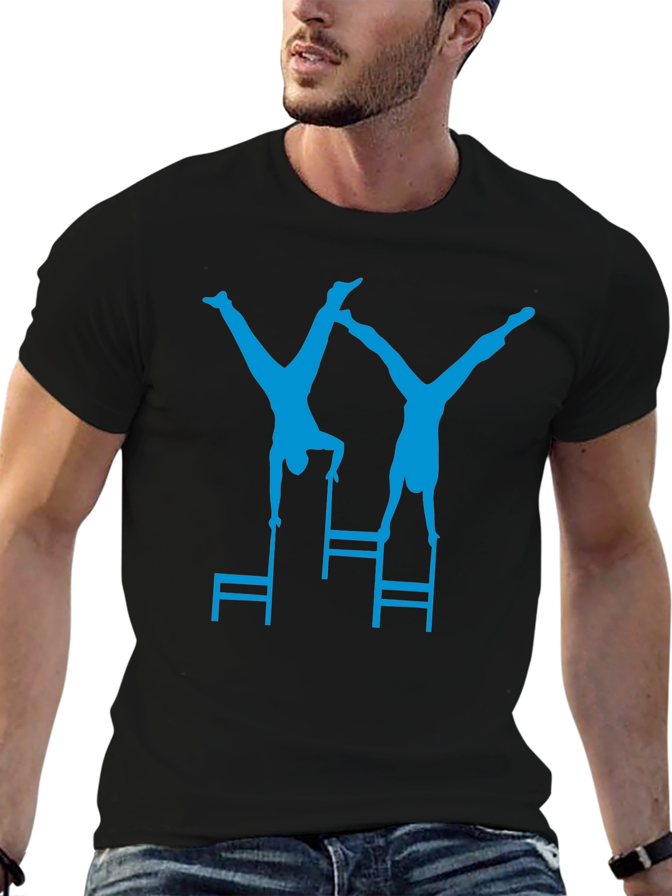 Gymnastics Chair Stunt Black T-Shirt
