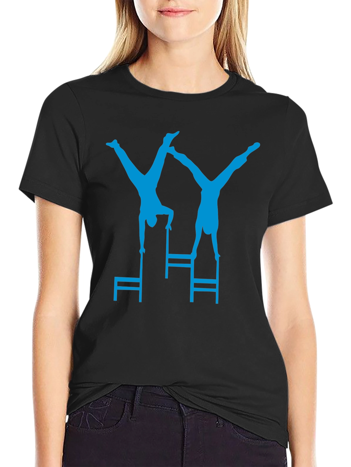 Gymnastics Chair Stunt Black T-Shirt