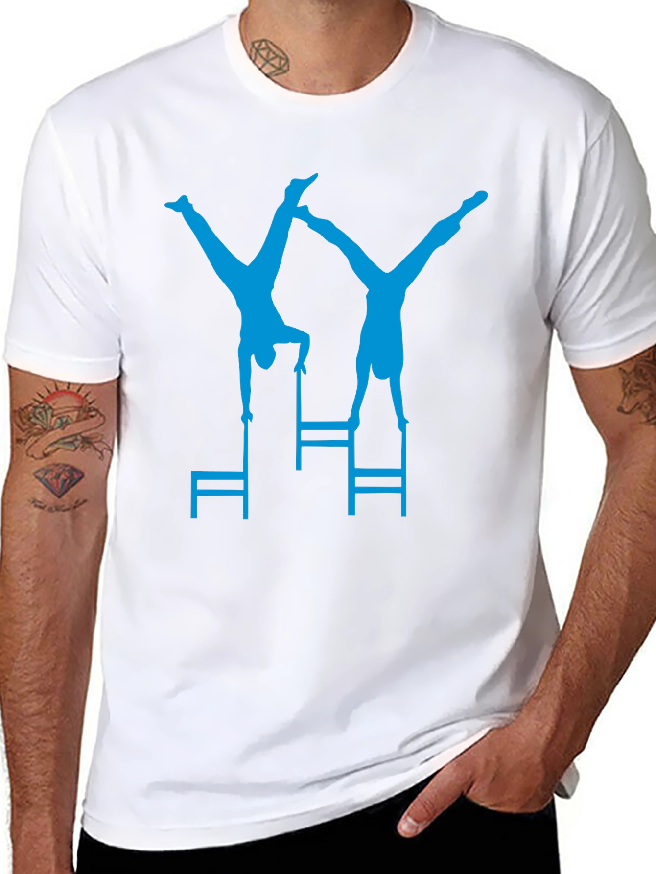 Gymnastics Chair Stunt Black T-Shirt