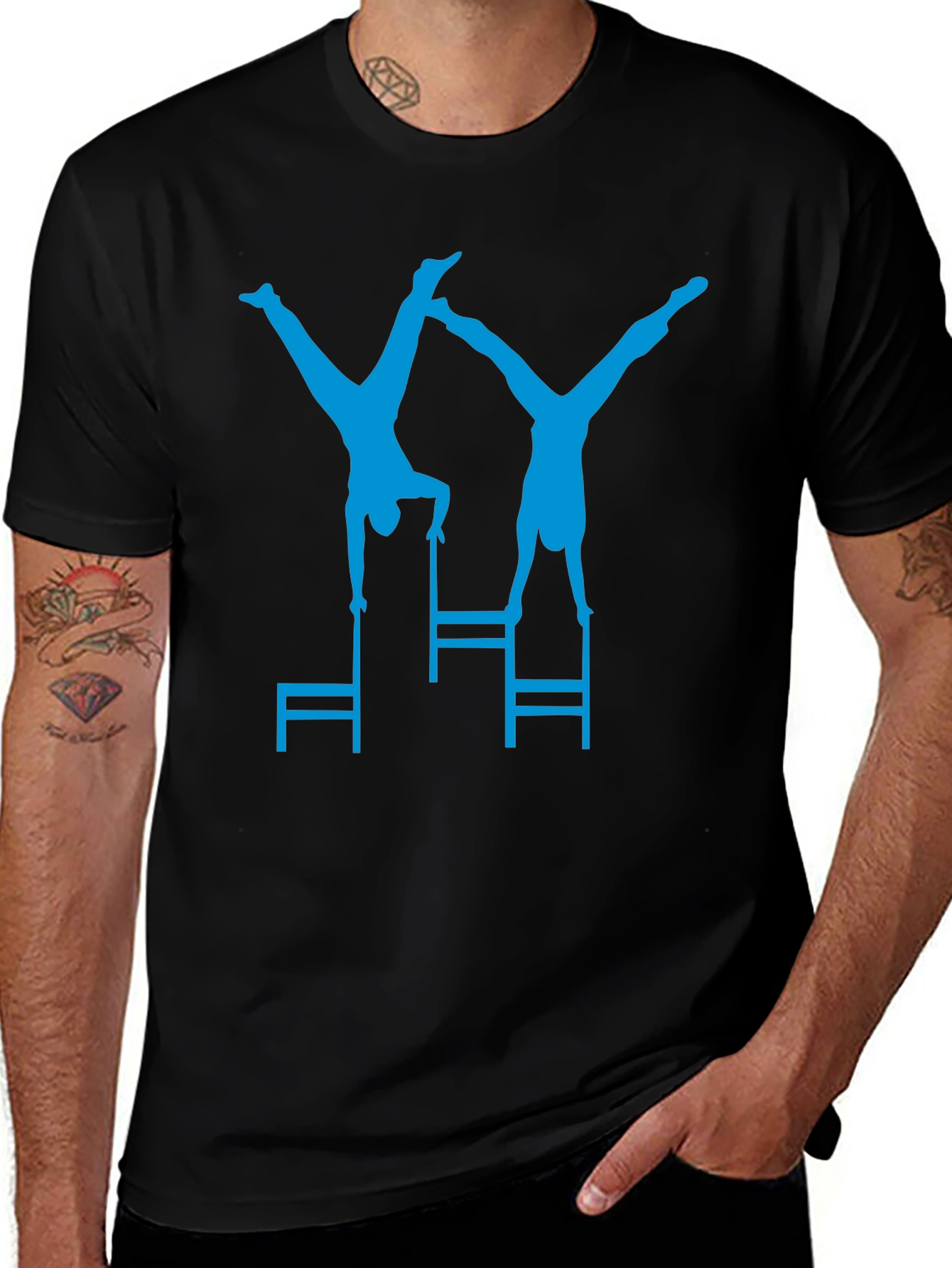 Gymnastics Chair Stunt Black T-Shirt