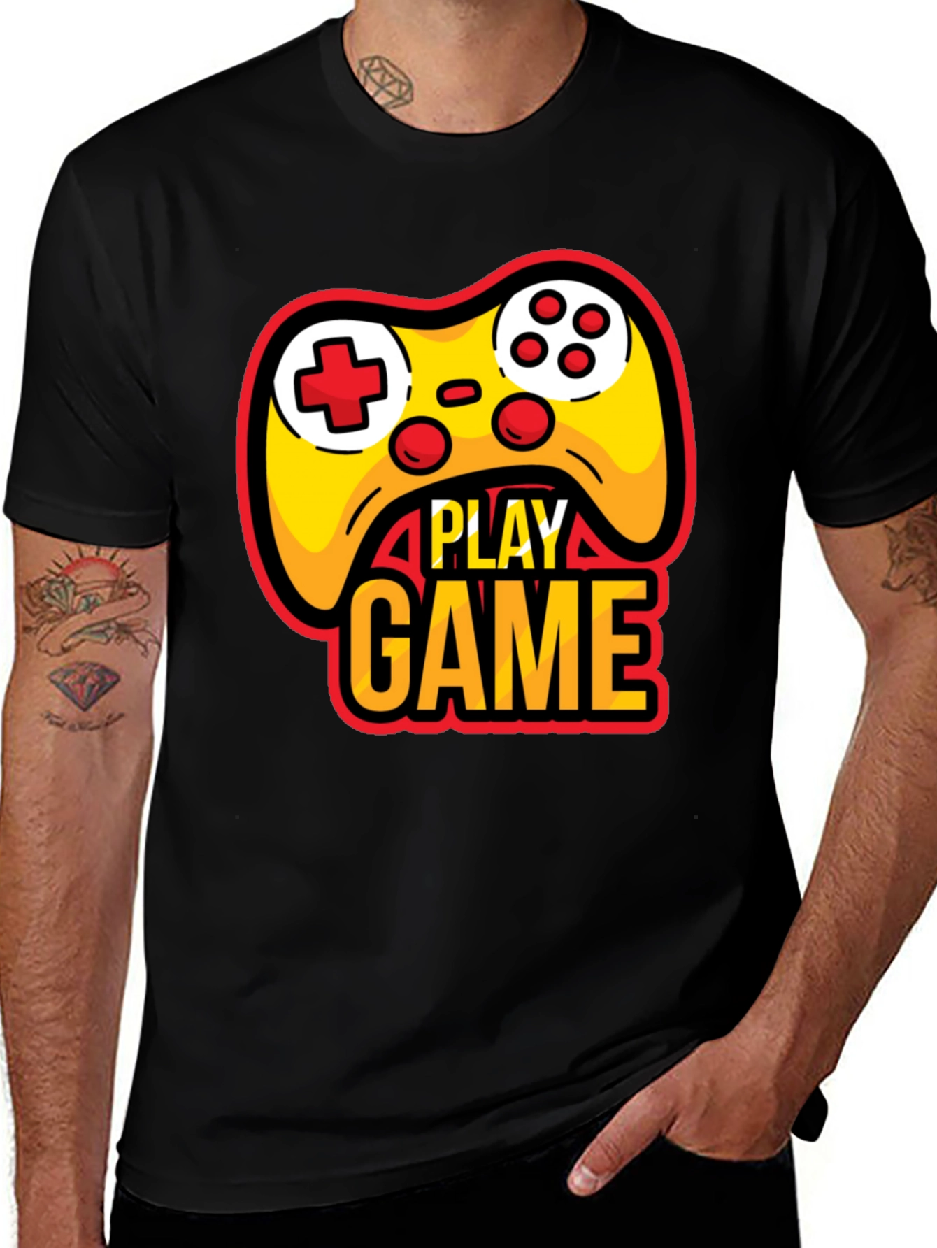 Play Game Black T-Shirt - Gamer Style