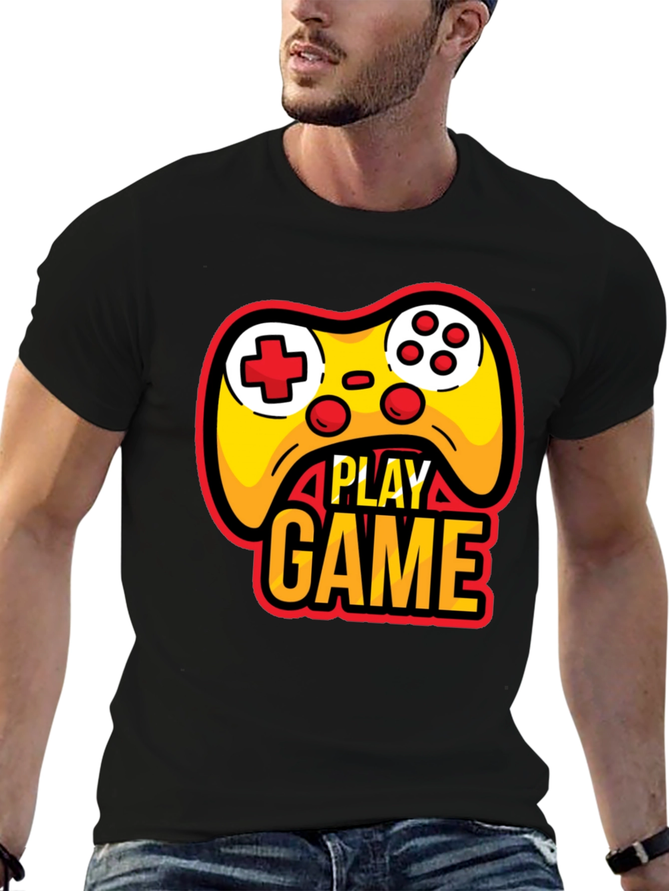 Play Game Black T-Shirt - Gamer Style