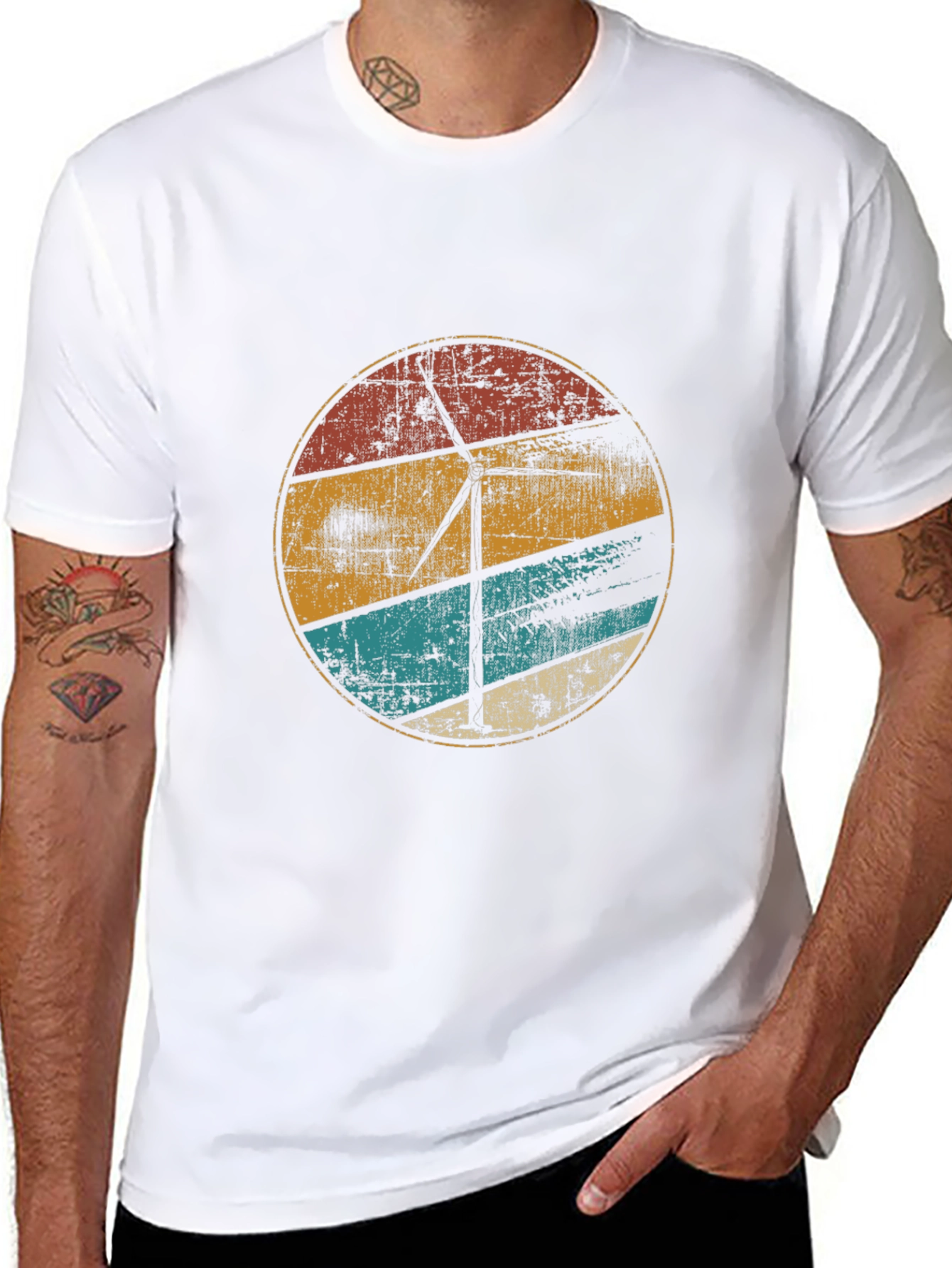 Retro Wind Turbine Graphic Tee