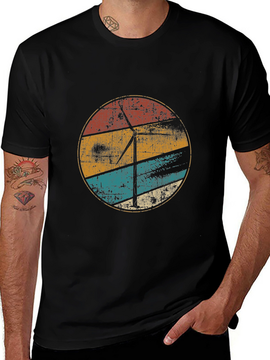 Retro Wind Turbine Graphic Tee