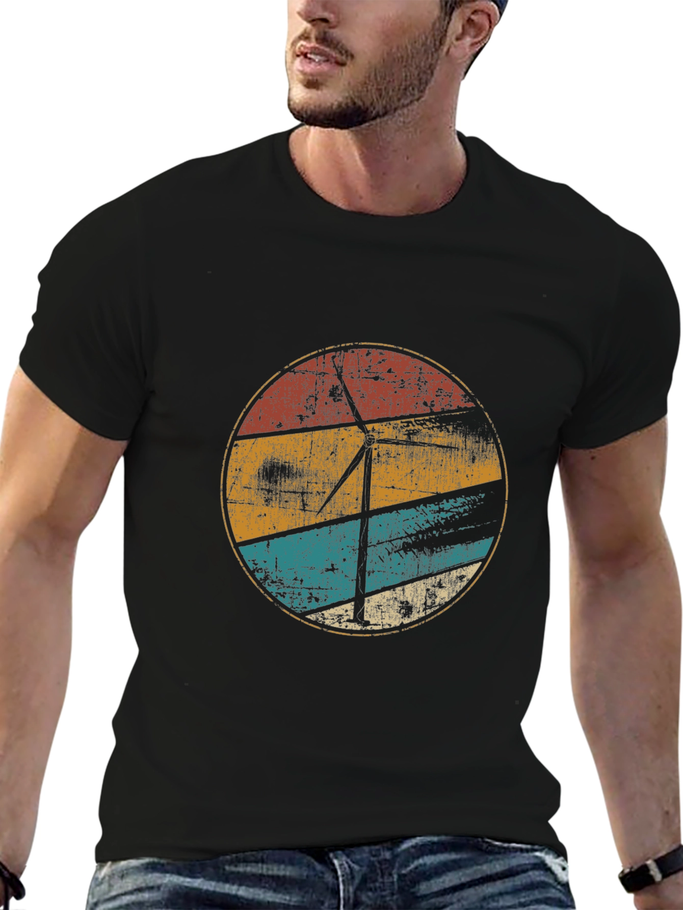 Retro Wind Turbine Graphic Tee