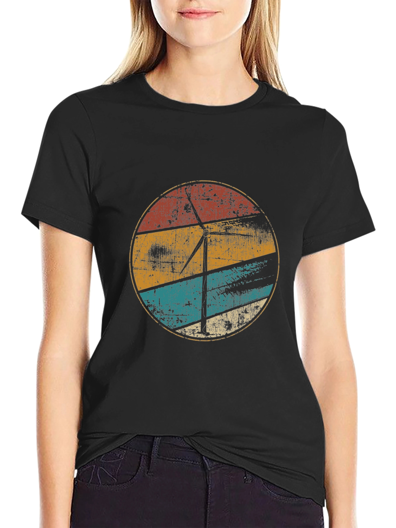 Retro Wind Turbine Graphic Tee