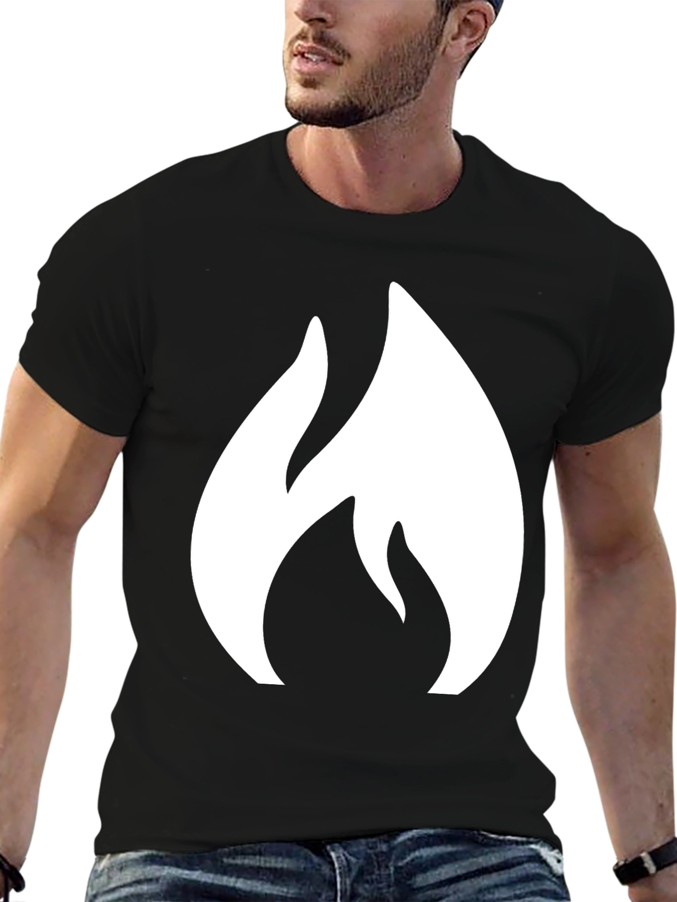Flame Graphic Black T-Shirt - Bold & Stylish Design