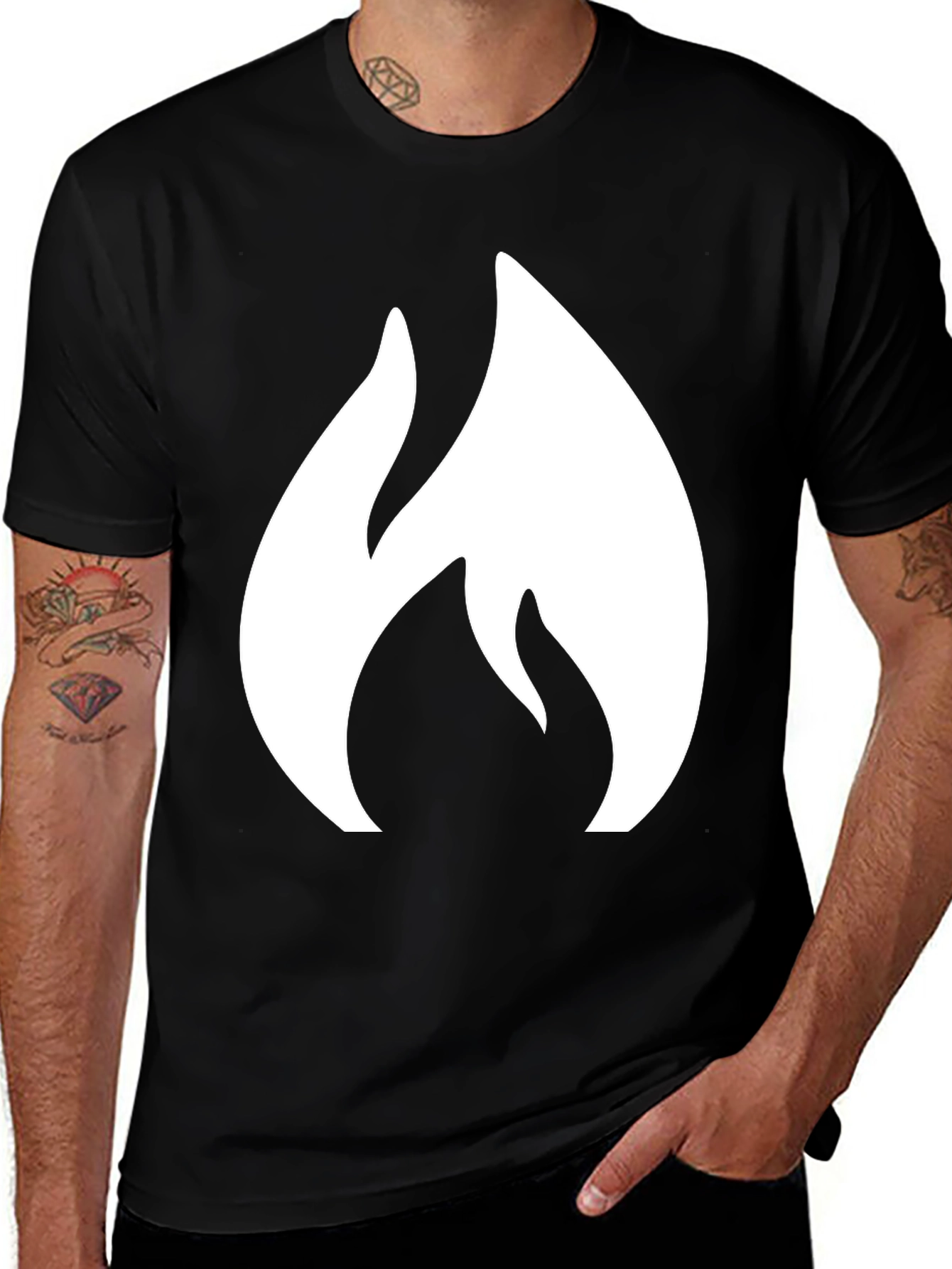 Flame Graphic Black T-Shirt - Bold & Stylish Design