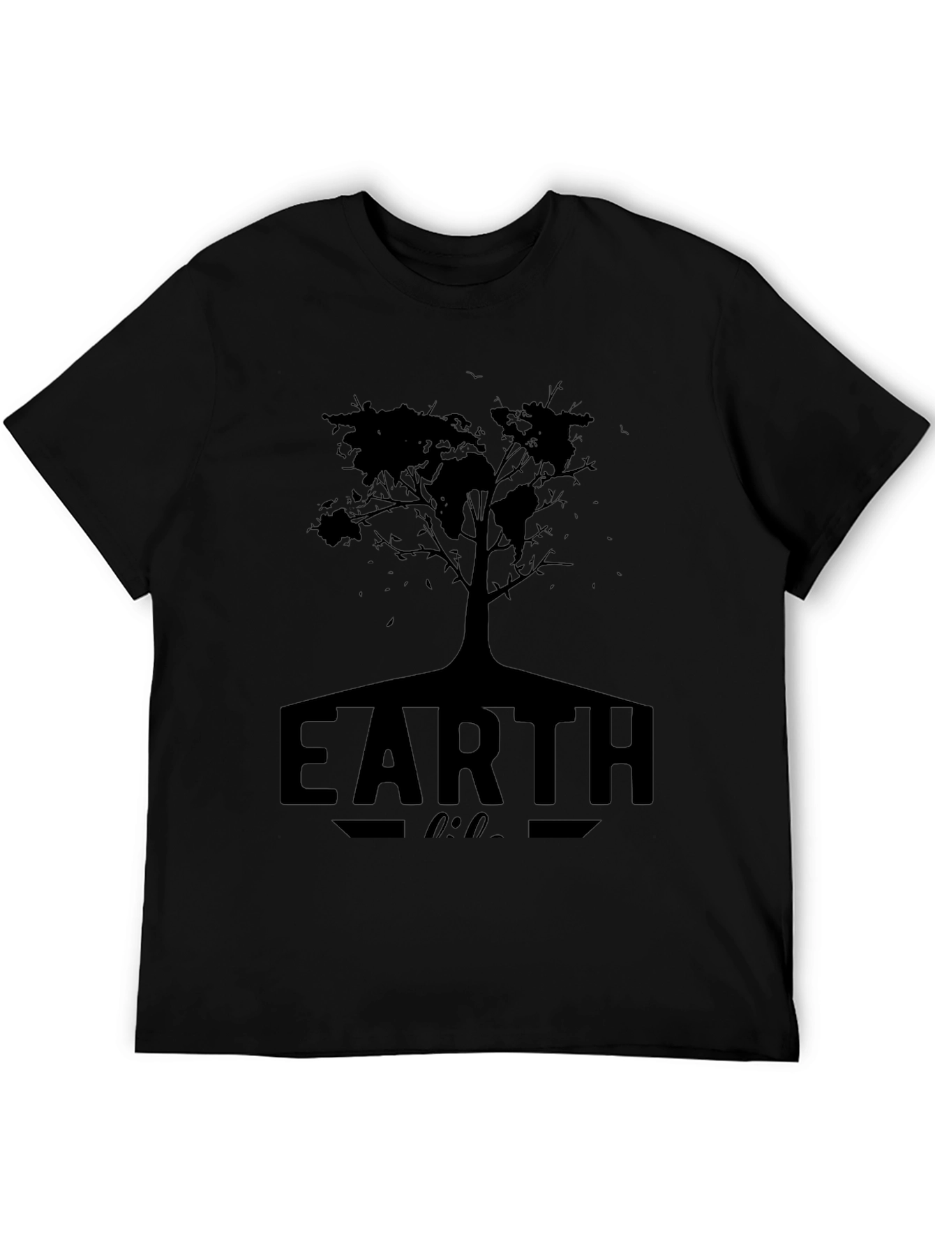 Earth Tree Graphic T-Shirt - Black