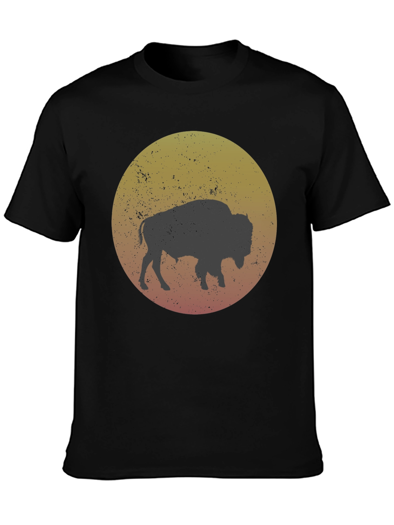 Bison Silhouette Graphic T-Shirt - Black