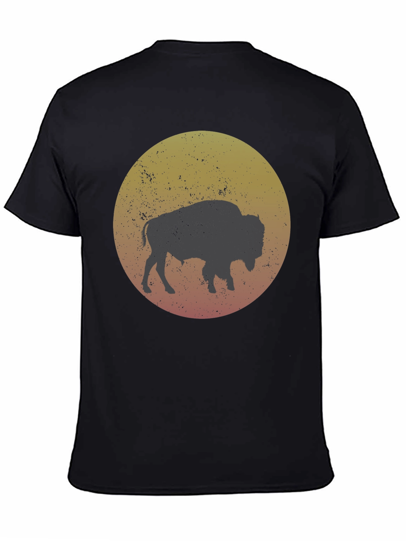 Bison Silhouette Graphic T-Shirt - Black