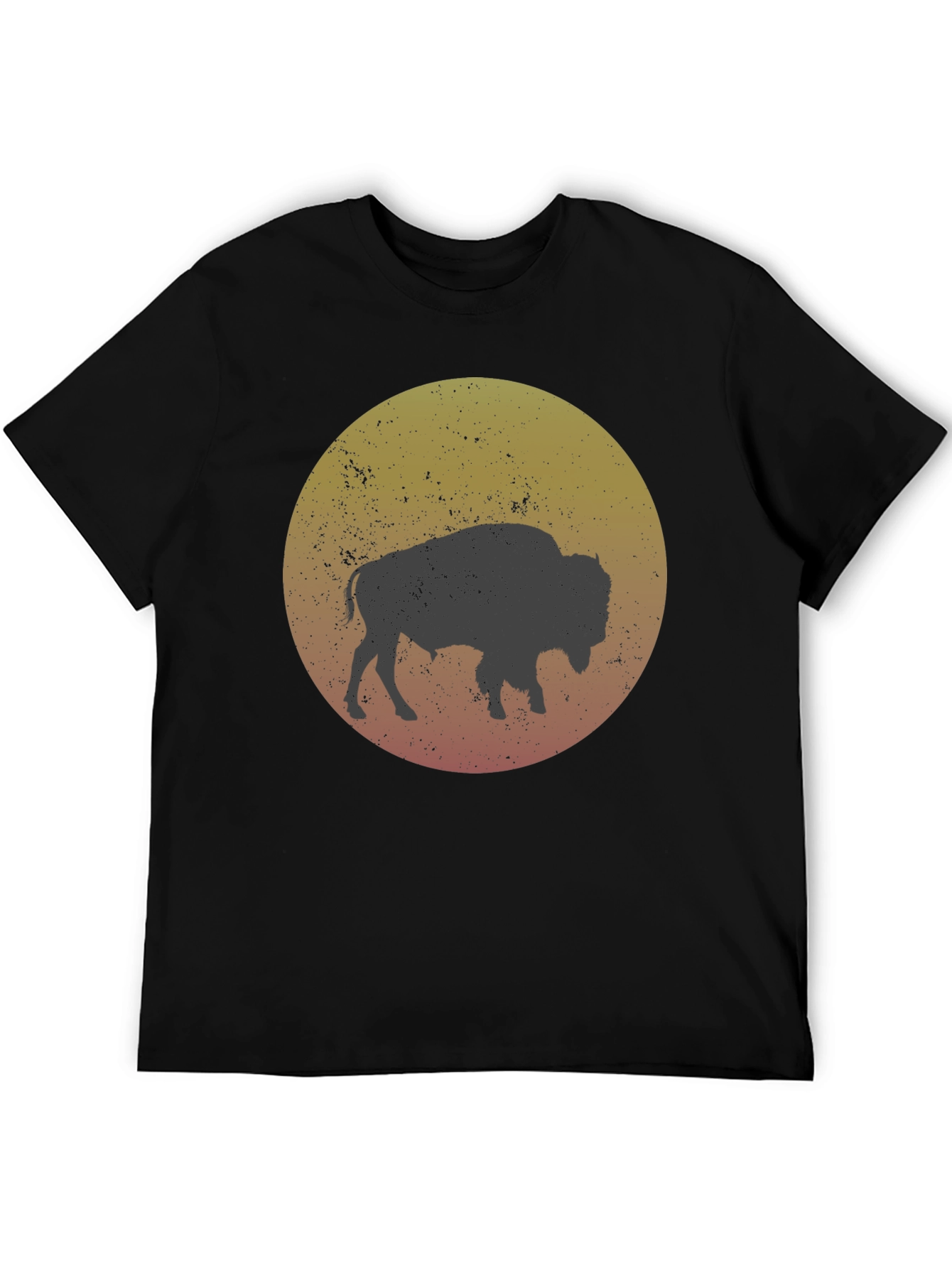 Bison Silhouette Graphic T-Shirt - Black