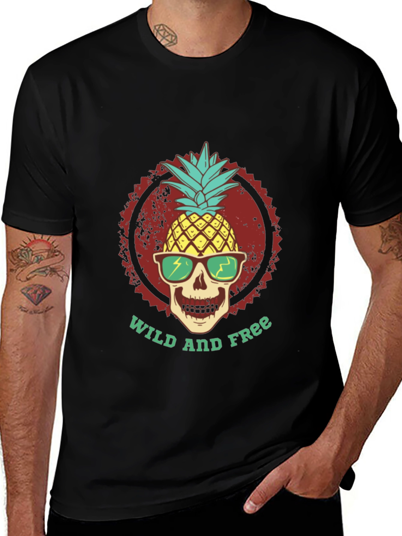 Wild and Free Pineapple Skull Tee