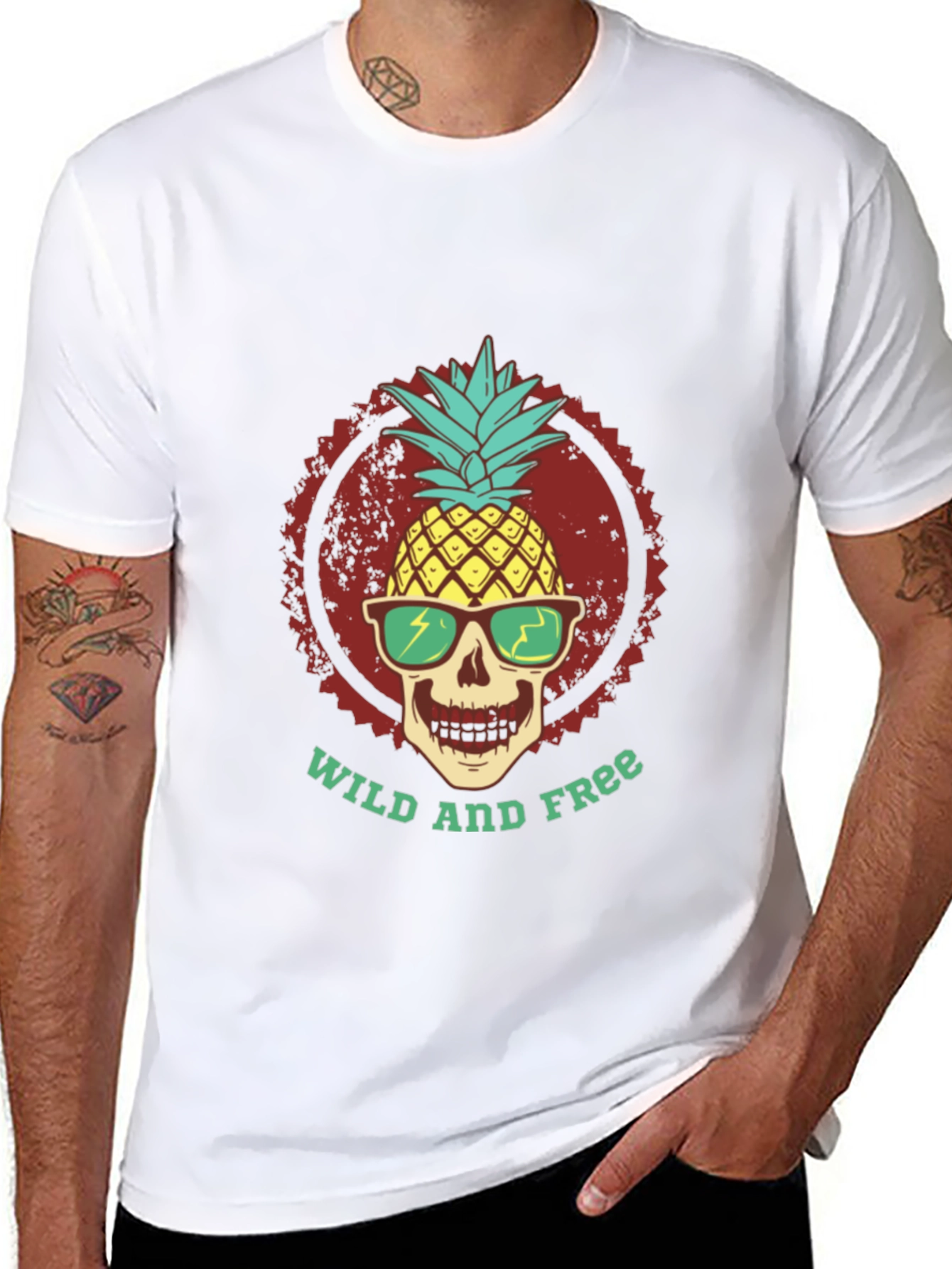 Wild and Free Pineapple Skull Tee