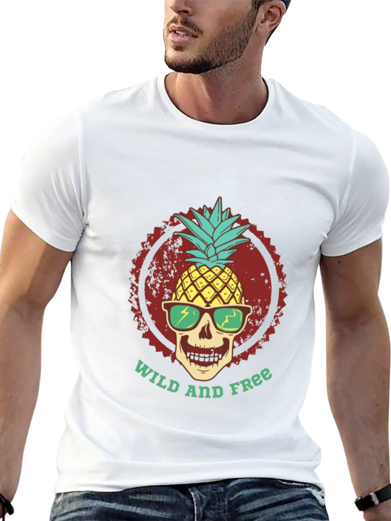 Wild and Free Pineapple Skull Tee