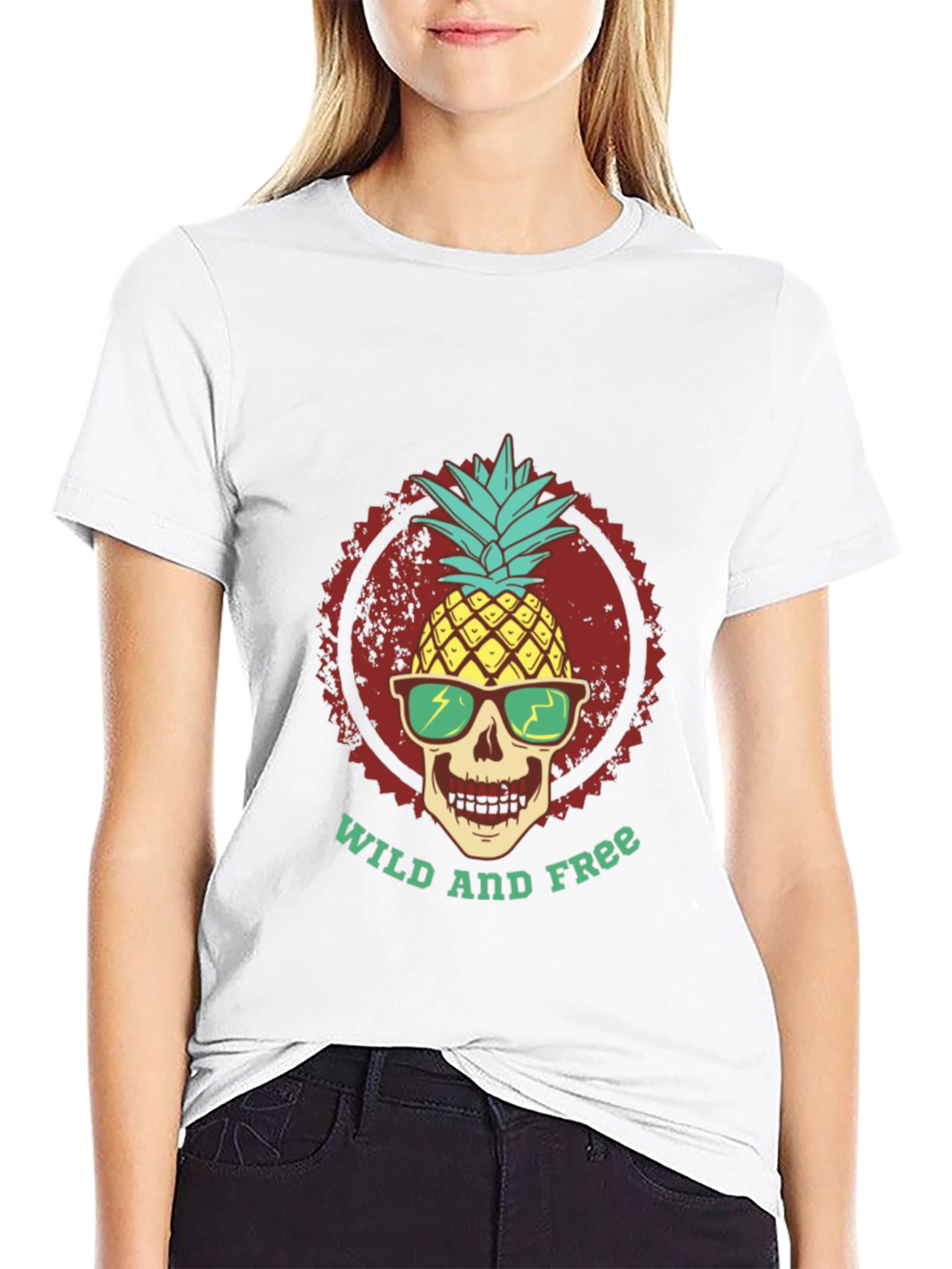 Wild and Free Pineapple Skull Tee
