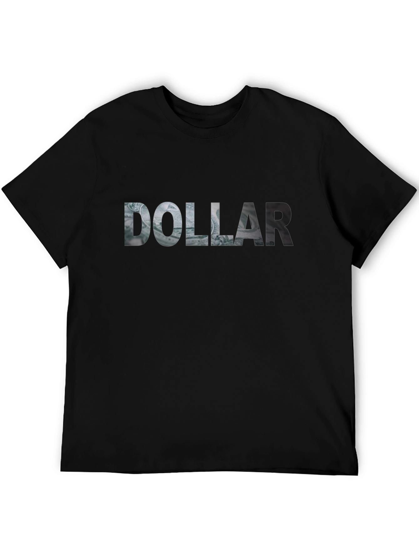 Dollar Bill Graphic Print Black T-Shirt