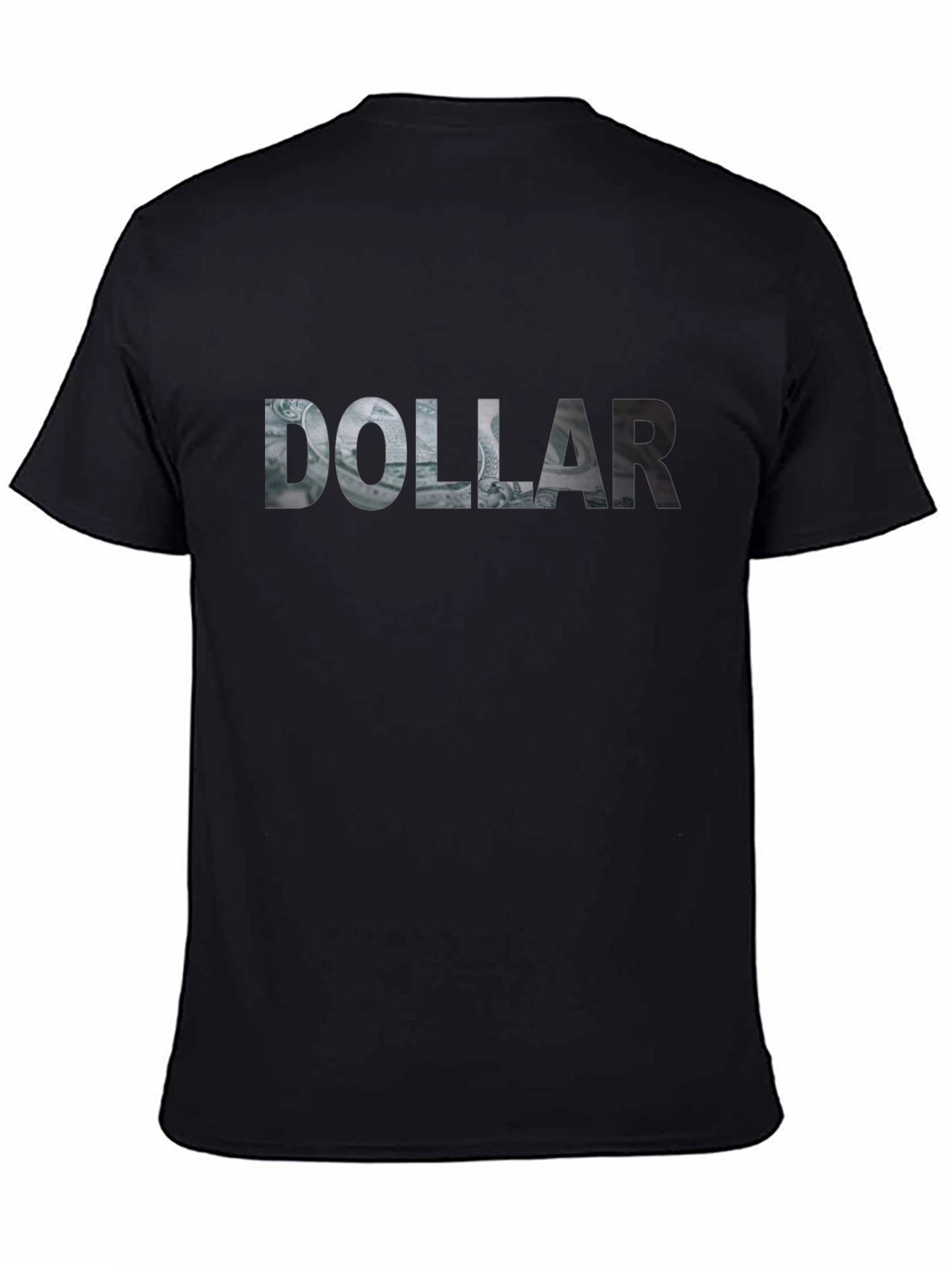 Dollar Bill Graphic Print Black T-Shirt