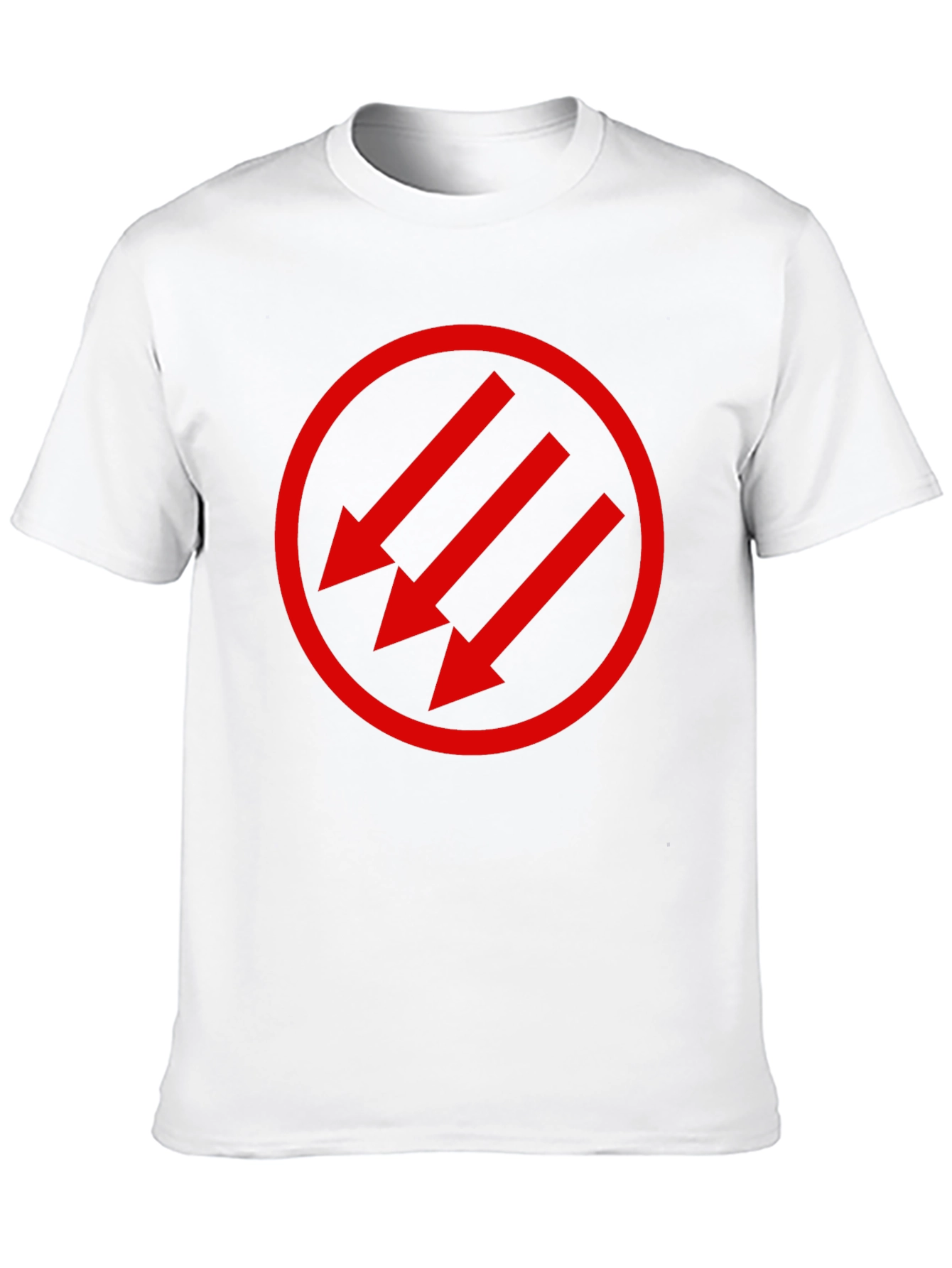 Black T-Shirt with Red Circle Arrow Design
