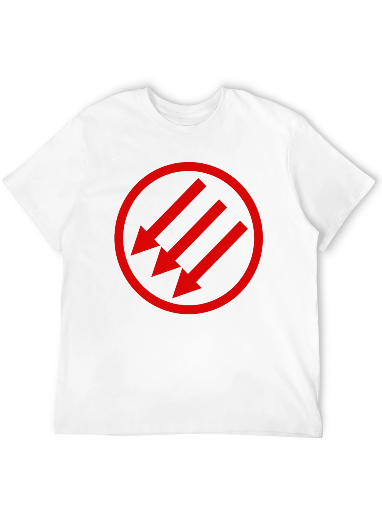 Black T-Shirt with Red Circle Arrow Design