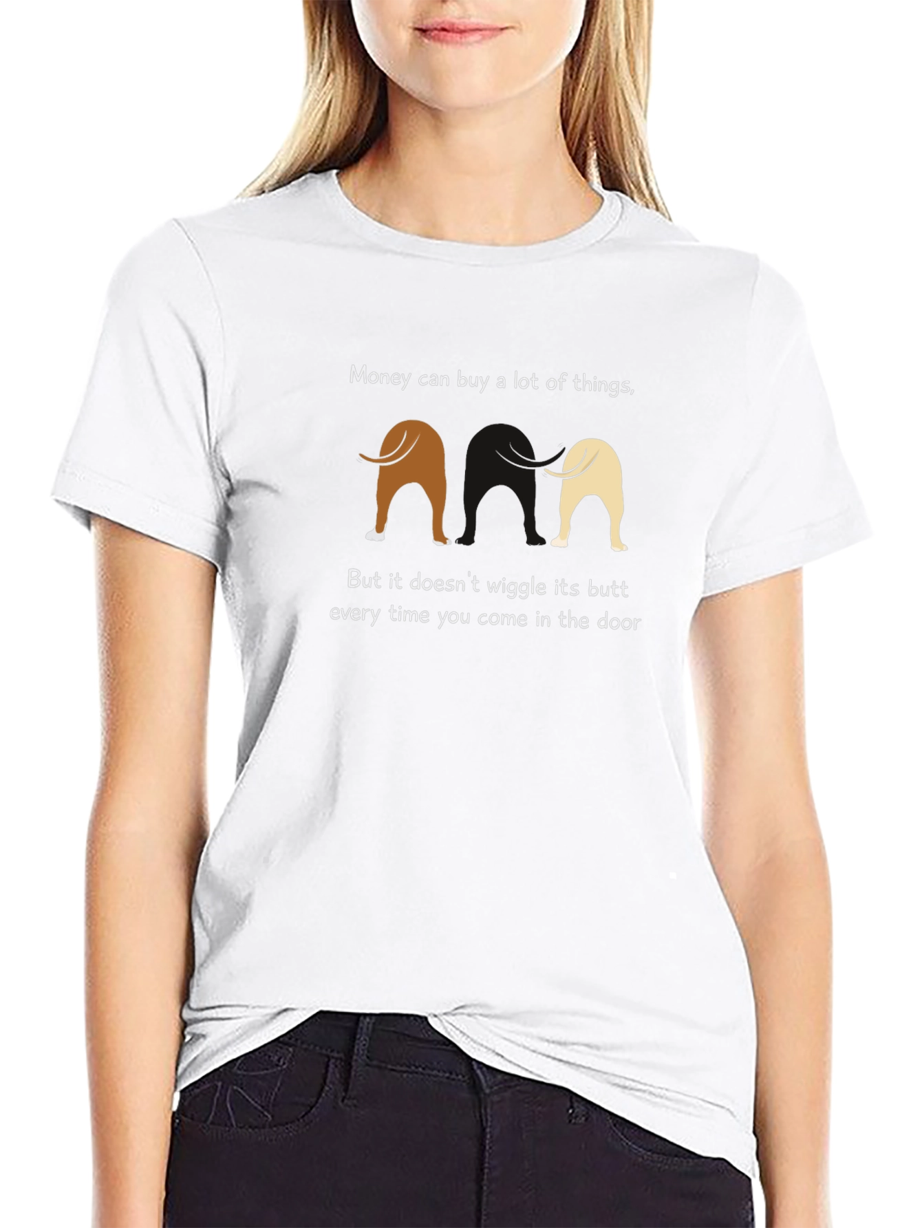 Funny Dog Butt Wiggle Graphic T-Shirt