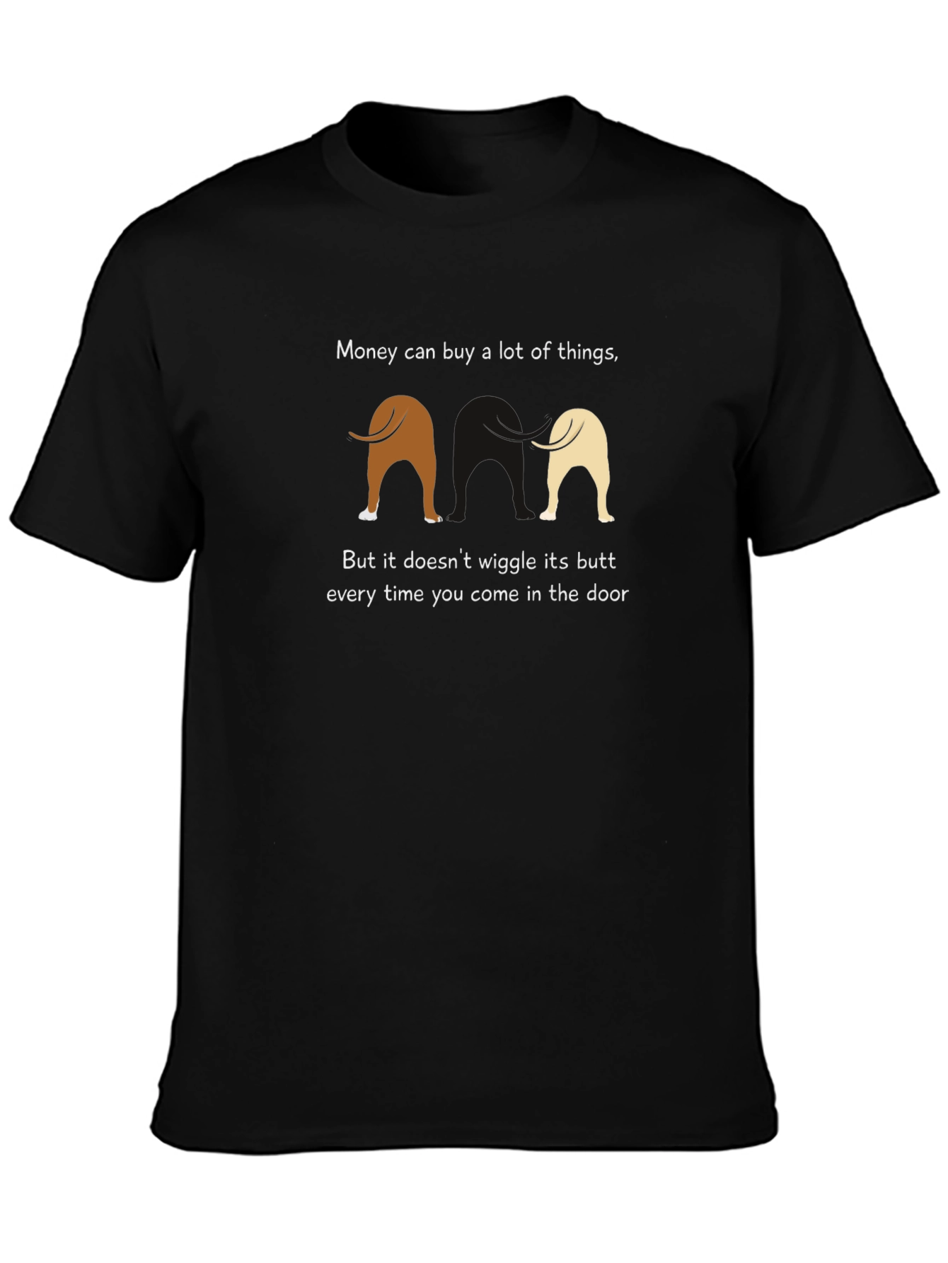 Funny Dog Butt Wiggle Graphic T-Shirt