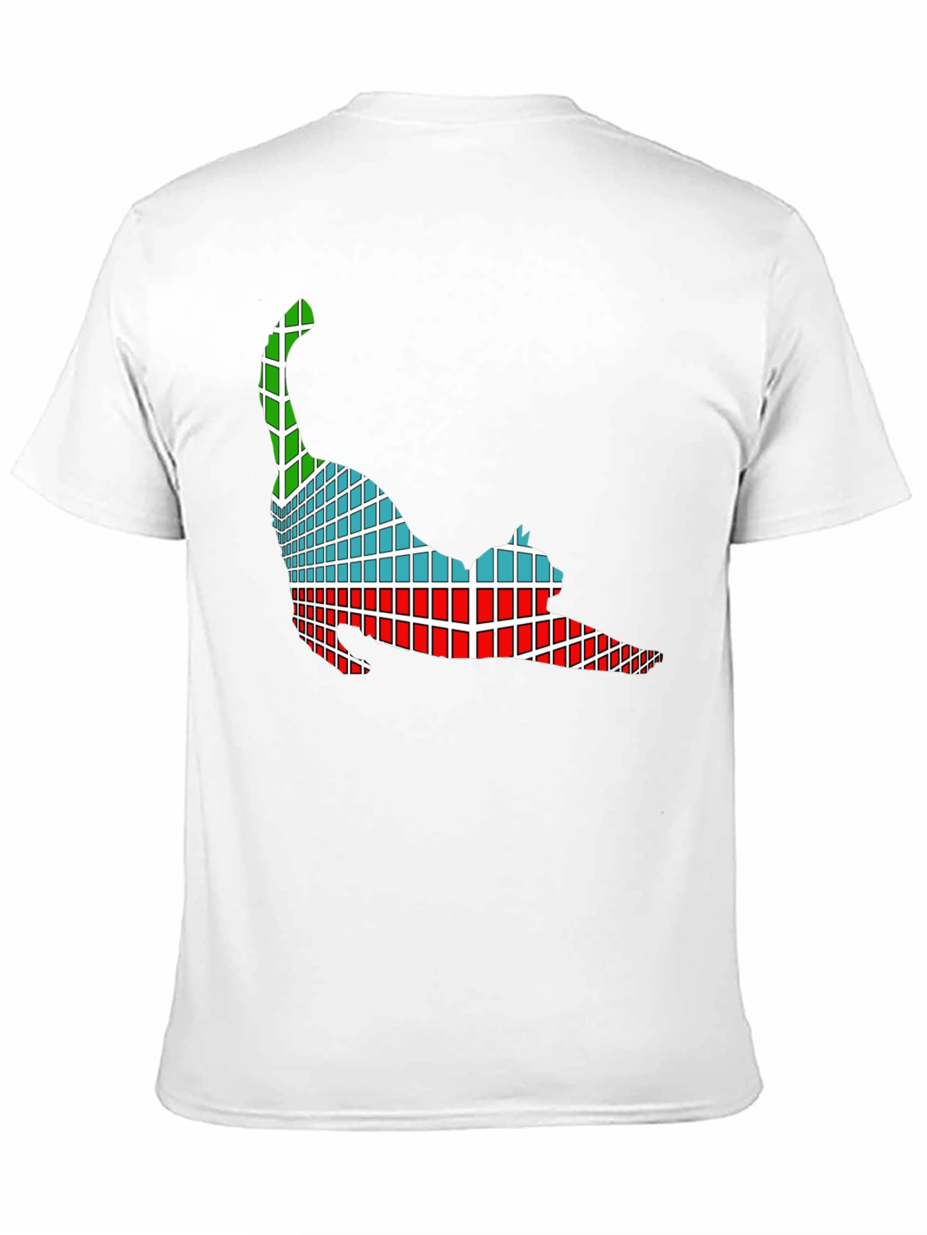 Abstract Cat Graphic Tee - Soft Black Cotton T-Shirt