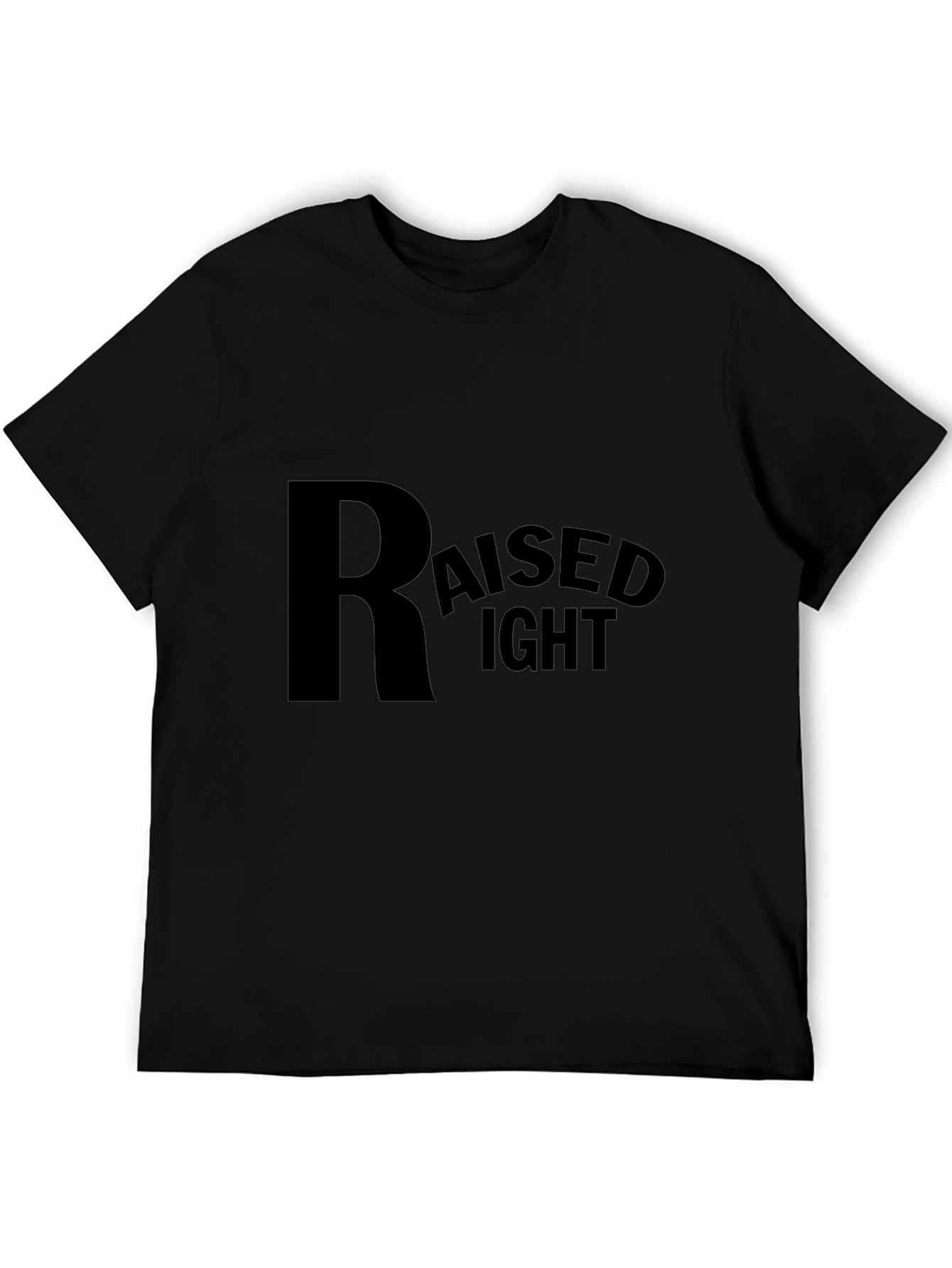 Raised Right Black T-Shirt Casual Graphic Tee