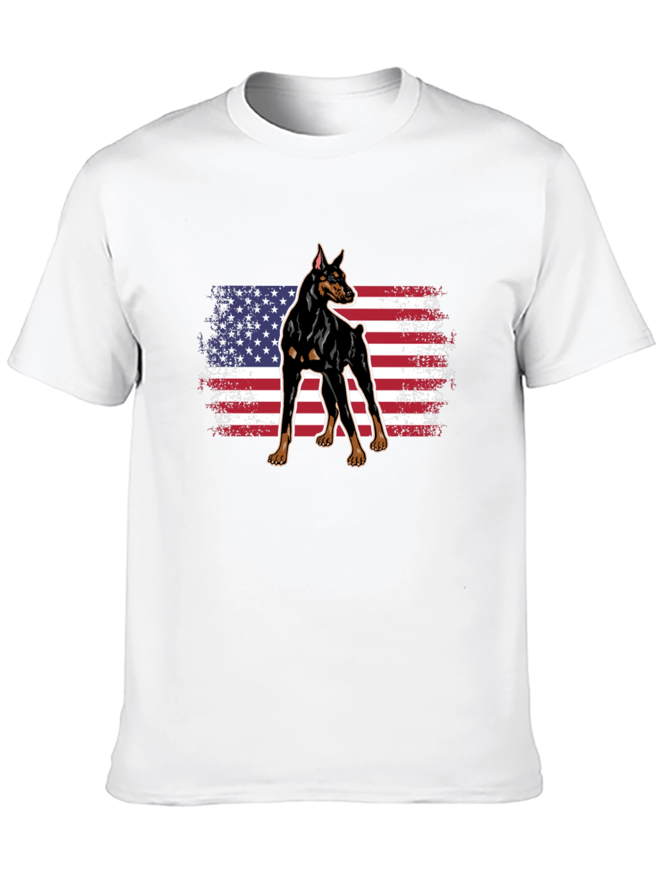 Doberman American Flag Graphic Tee