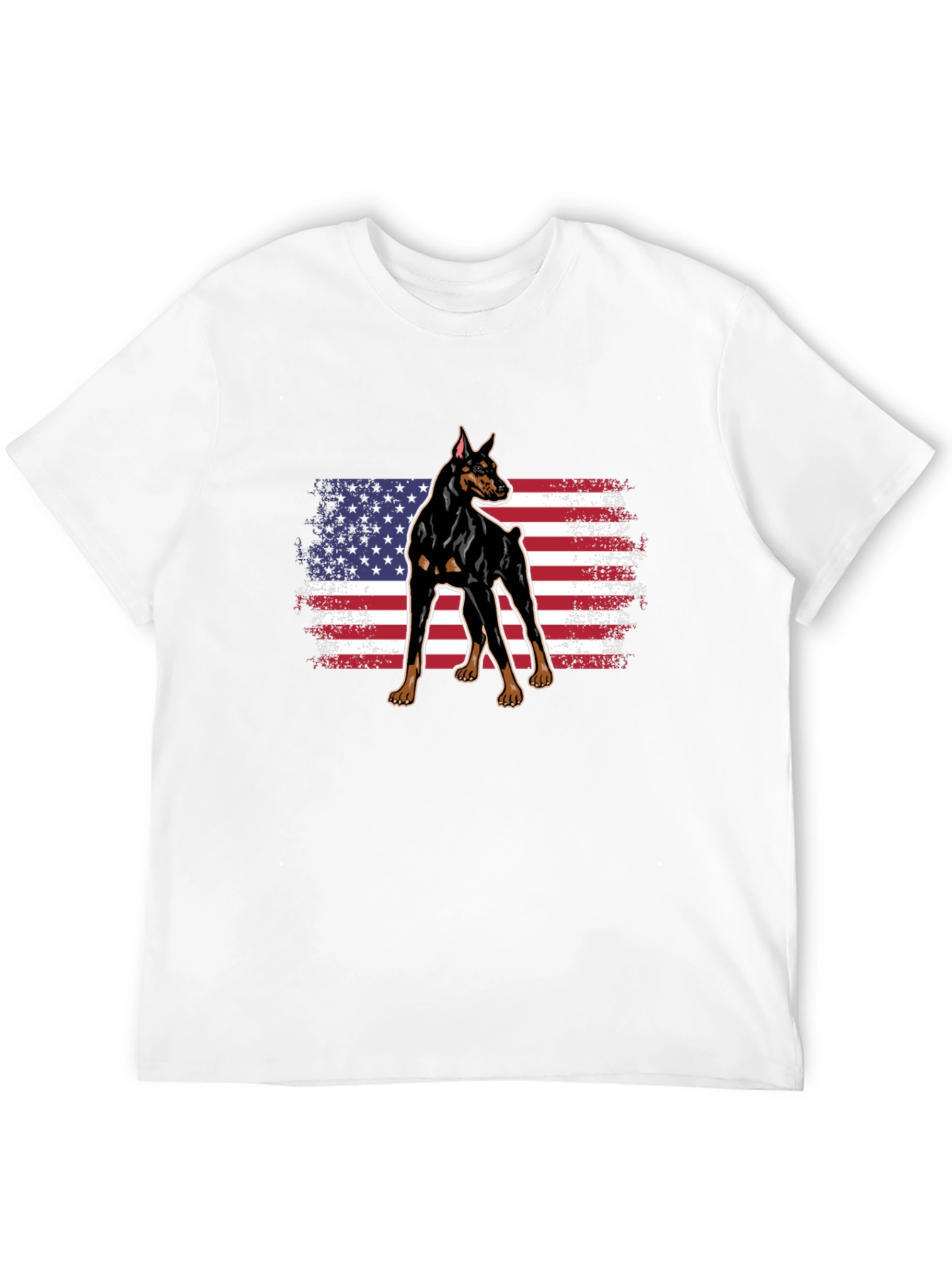 Doberman American Flag Graphic Tee