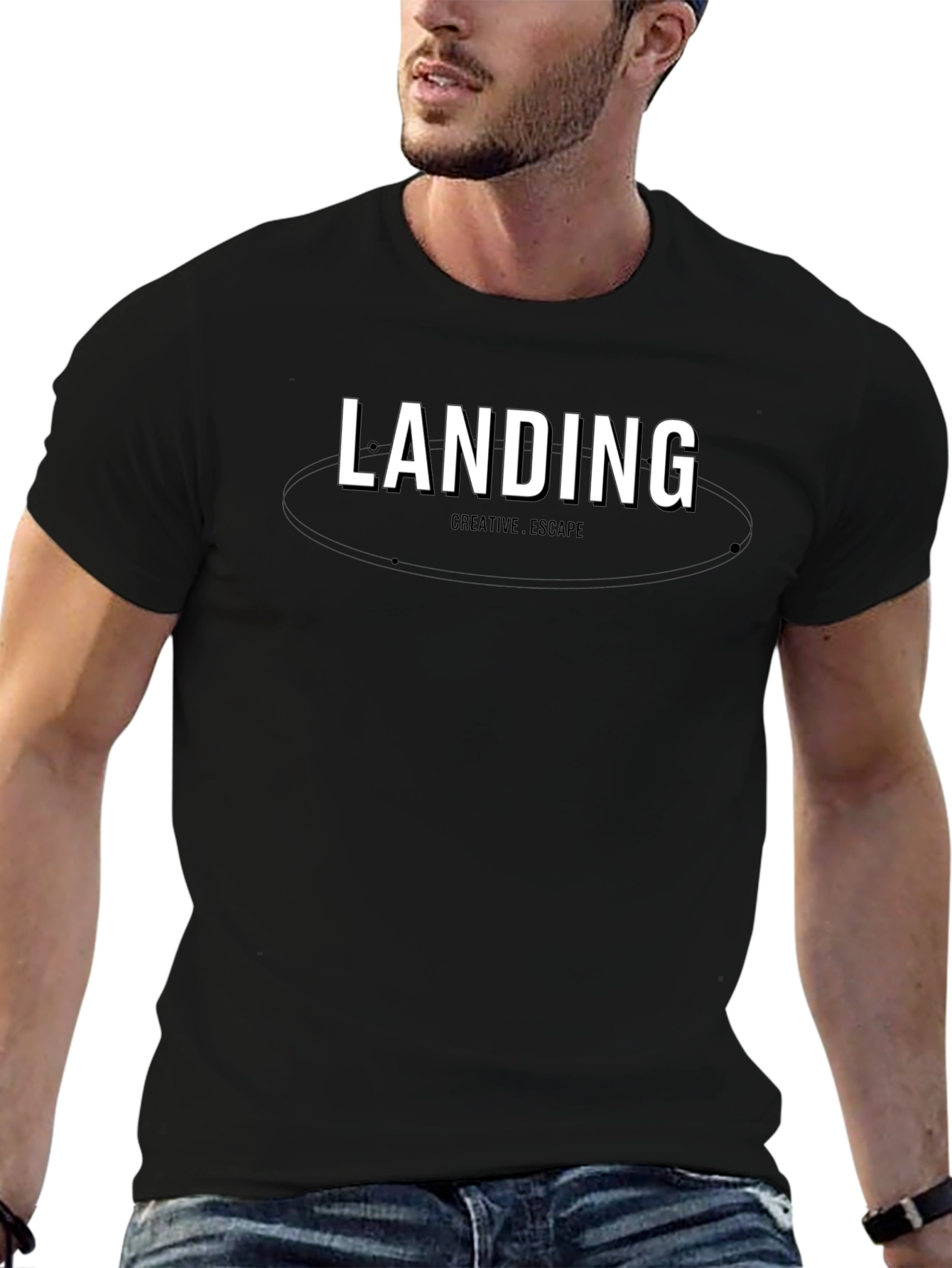 Landing Creative Escape Black Graphic Tee