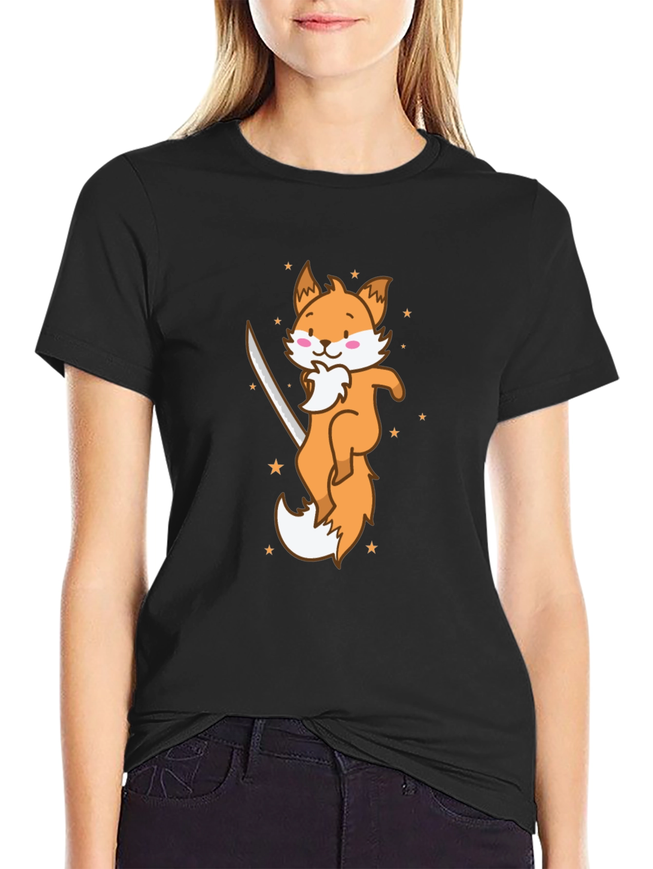 Ninja Fox T-Shirt - Cute Cartoon Animal Graphic Tee