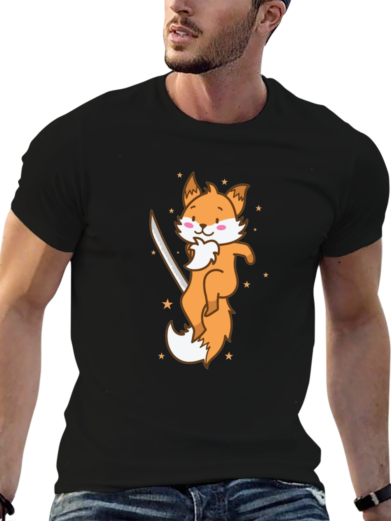 Ninja Fox T-Shirt - Cute Cartoon Animal Graphic Tee