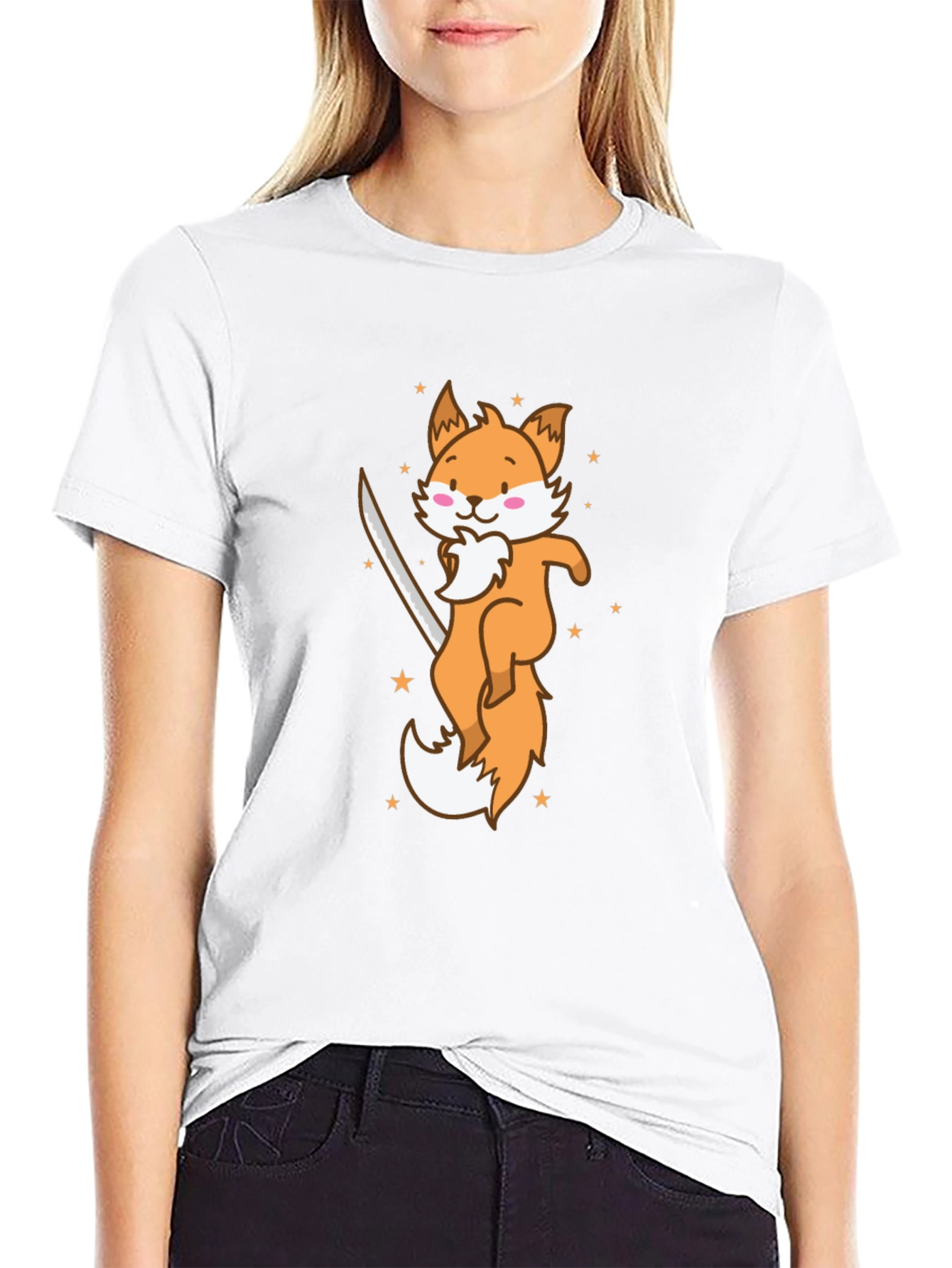 Ninja Fox T-Shirt - Cute Cartoon Animal Graphic Tee