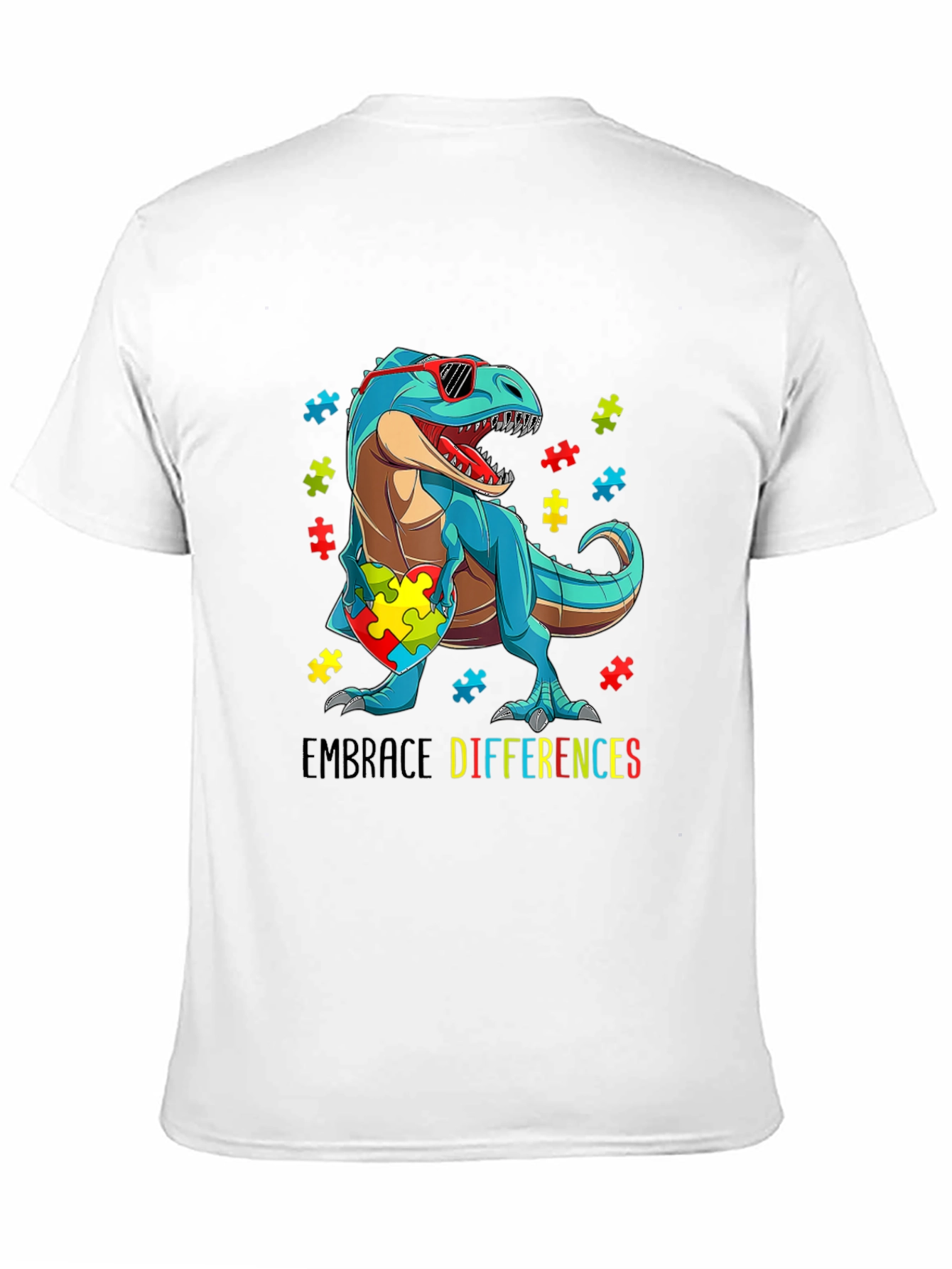 Autism Awareness Dinosaur T-Shirt Embrace Differences