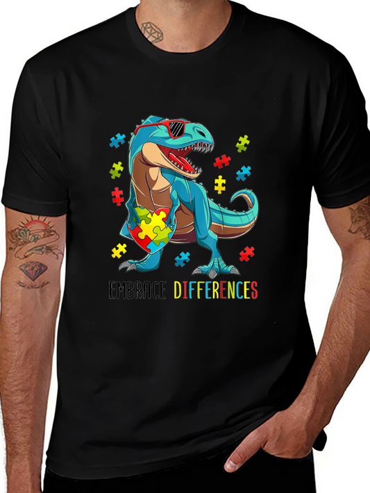 Autism Awareness Dinosaur T-Shirt Embrace Differences