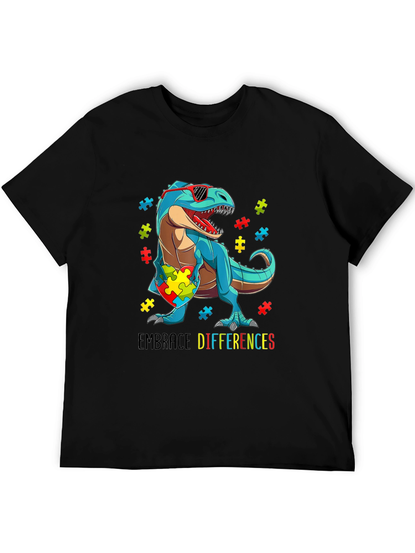 Autism Awareness Dinosaur T-Shirt Embrace Differences
