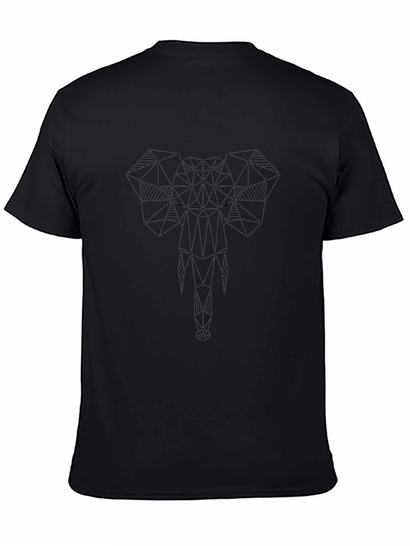 Geometric Elephant Graphic Tee - Mens Black T-Shirt