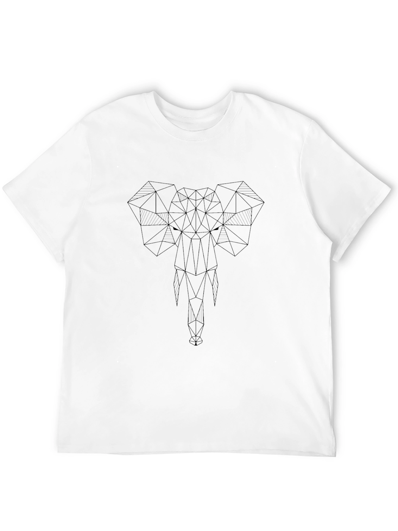 Geometric Elephant Graphic Tee - Mens Black T-Shirt