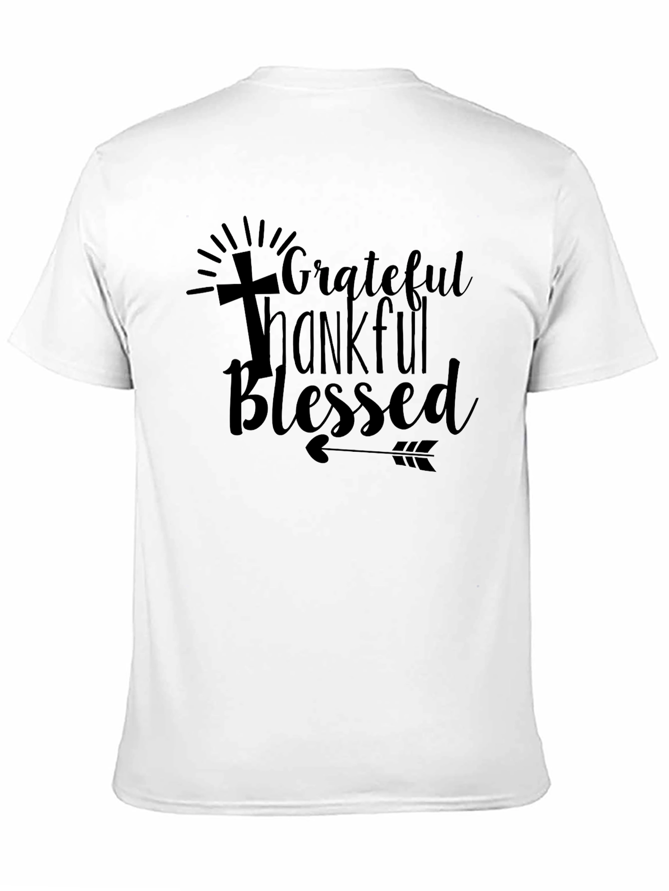 Grateful Thankful Blessed Graphic Tee - Black