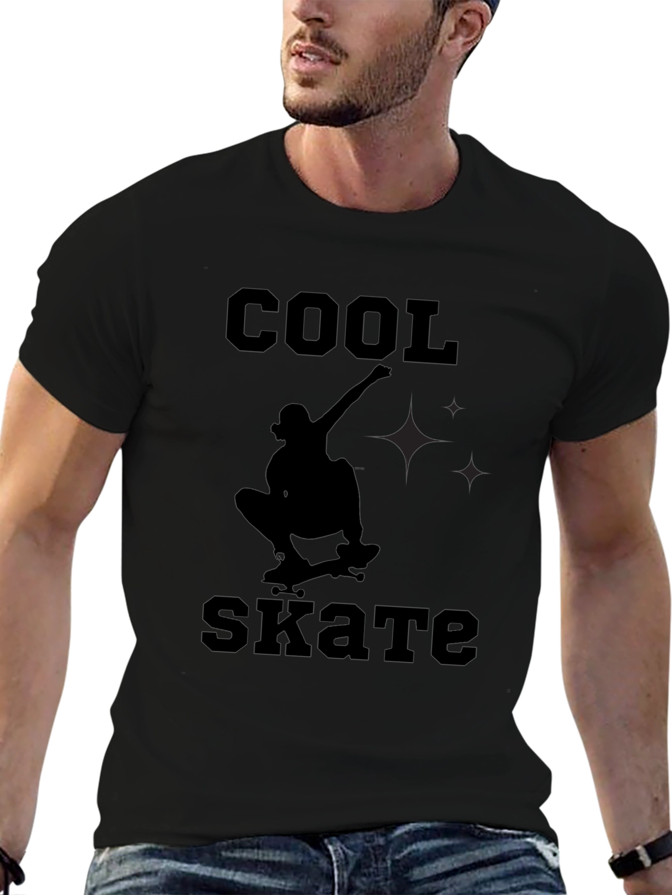 Cool Skate Black Graphic Tee
