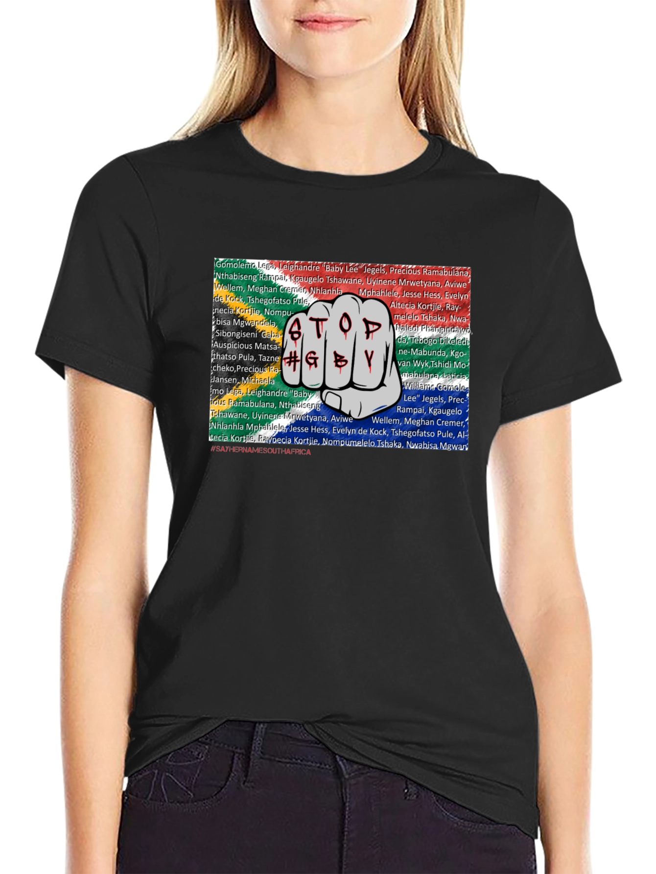 Stop GBV South African Names T-Shirt