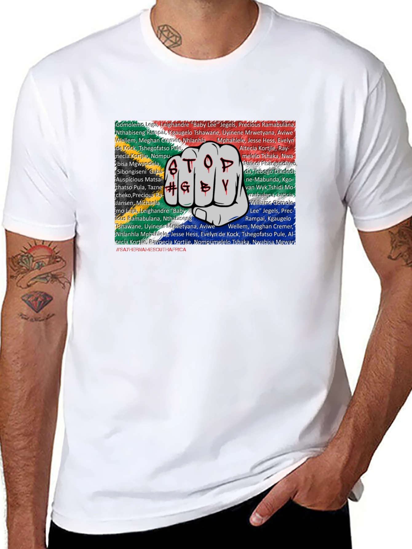 Stop GBV South African Names T-Shirt