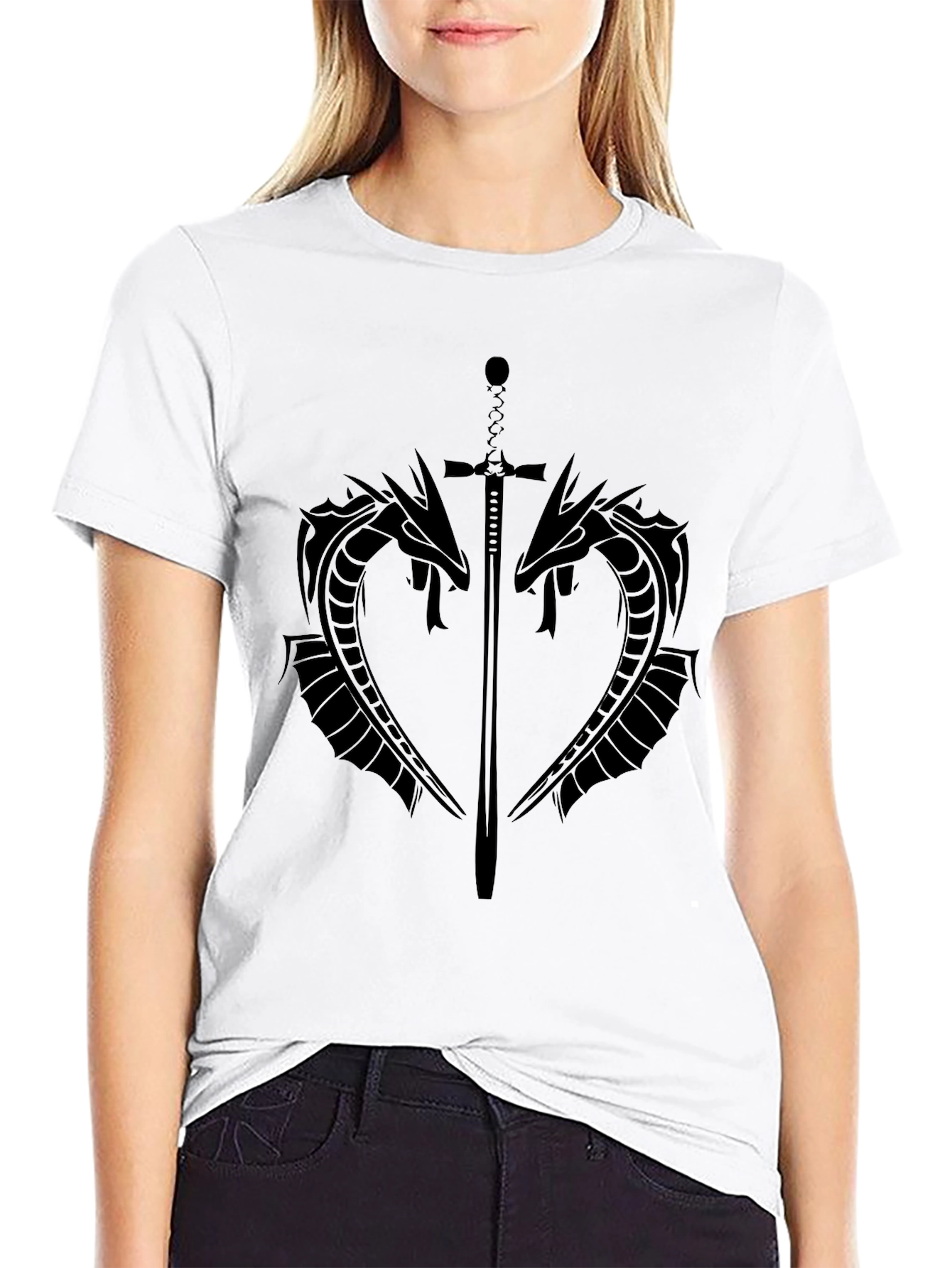 Dragon & Sword Graphic Tee - Black