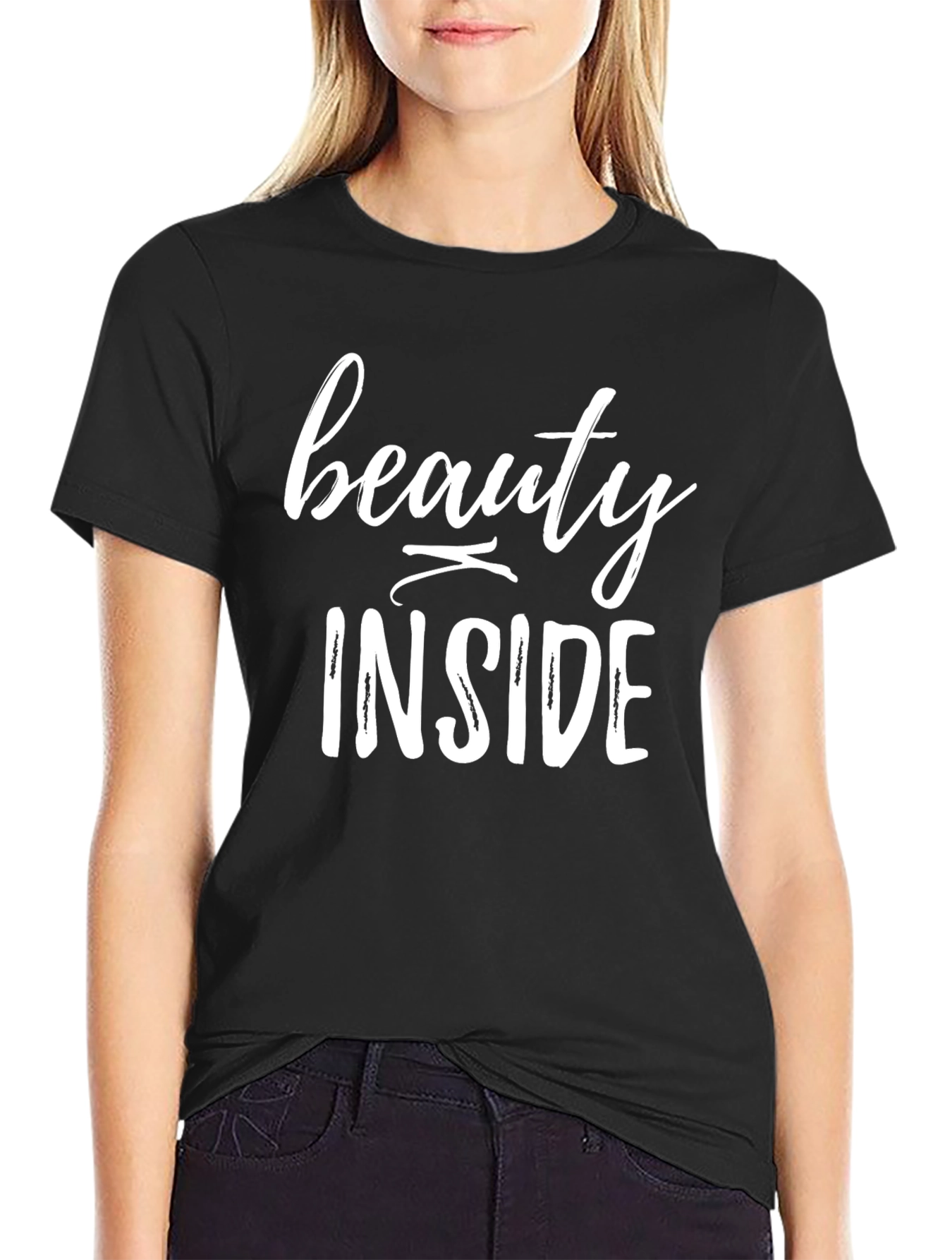 Beauty Inside Graphic Tee - Black